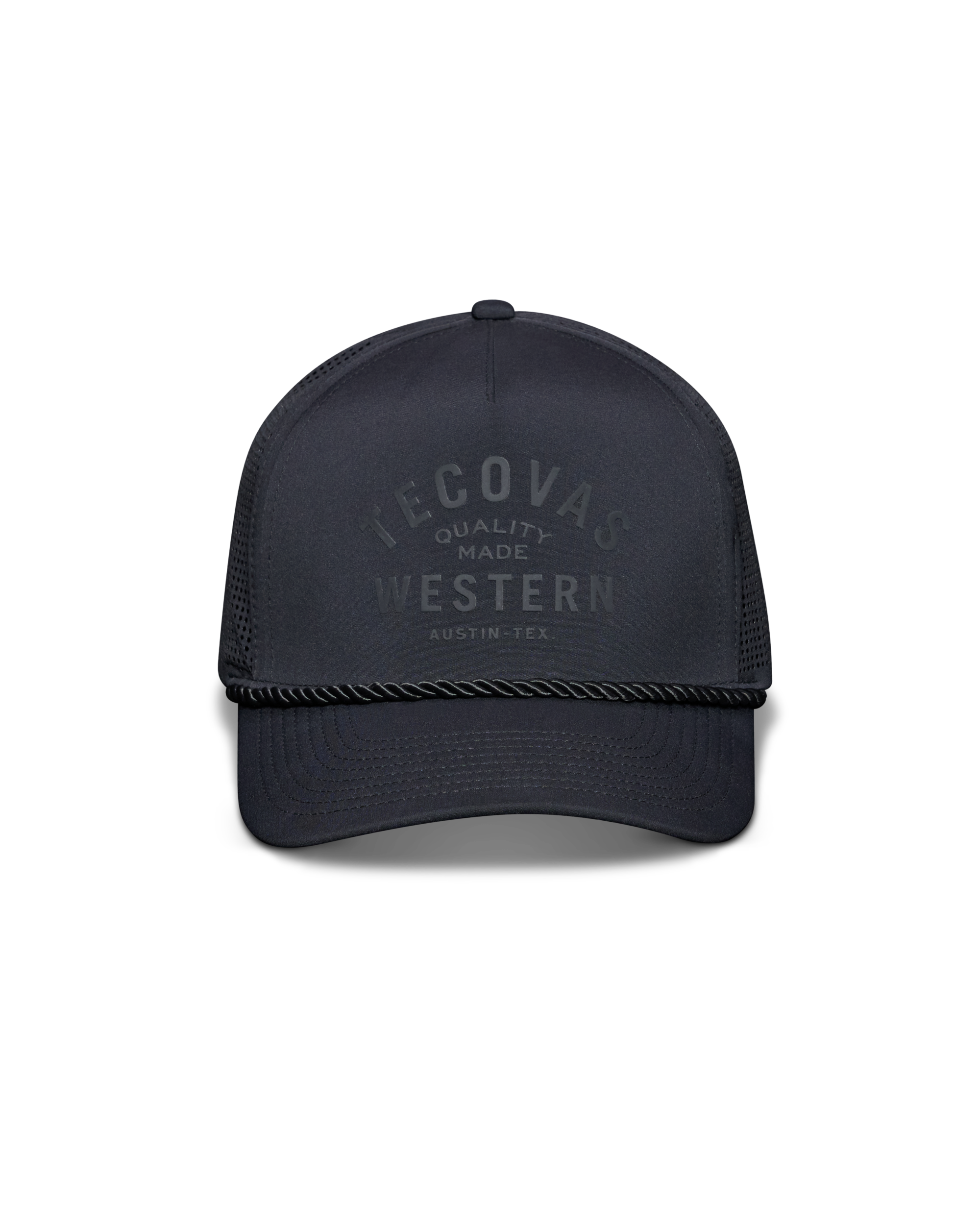 Quality Made Performance Trucker Hat - Black Polyester