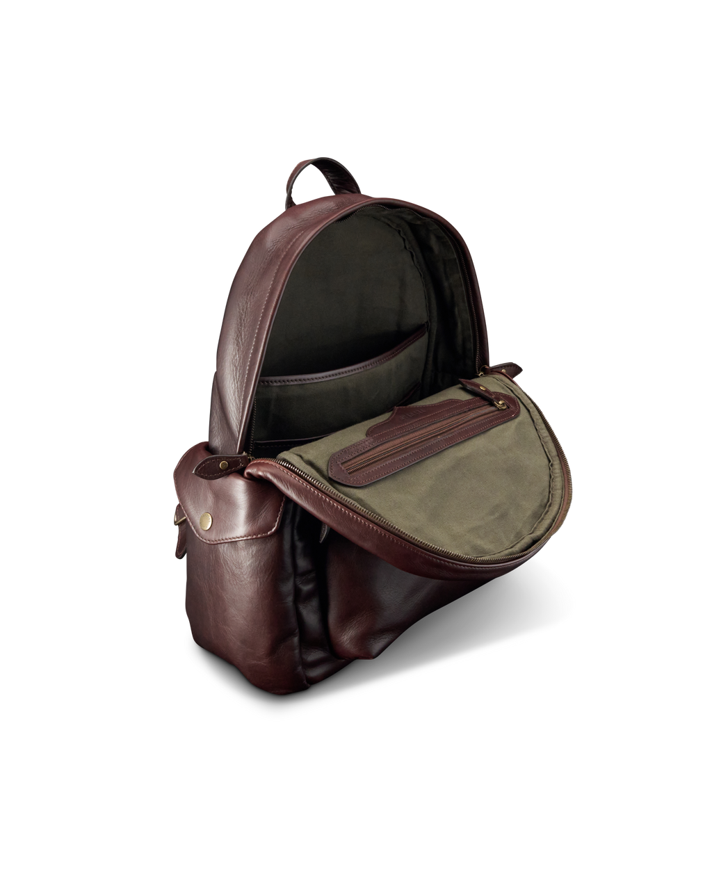 Men's Leather Backpack - Dark Brown Cowhide