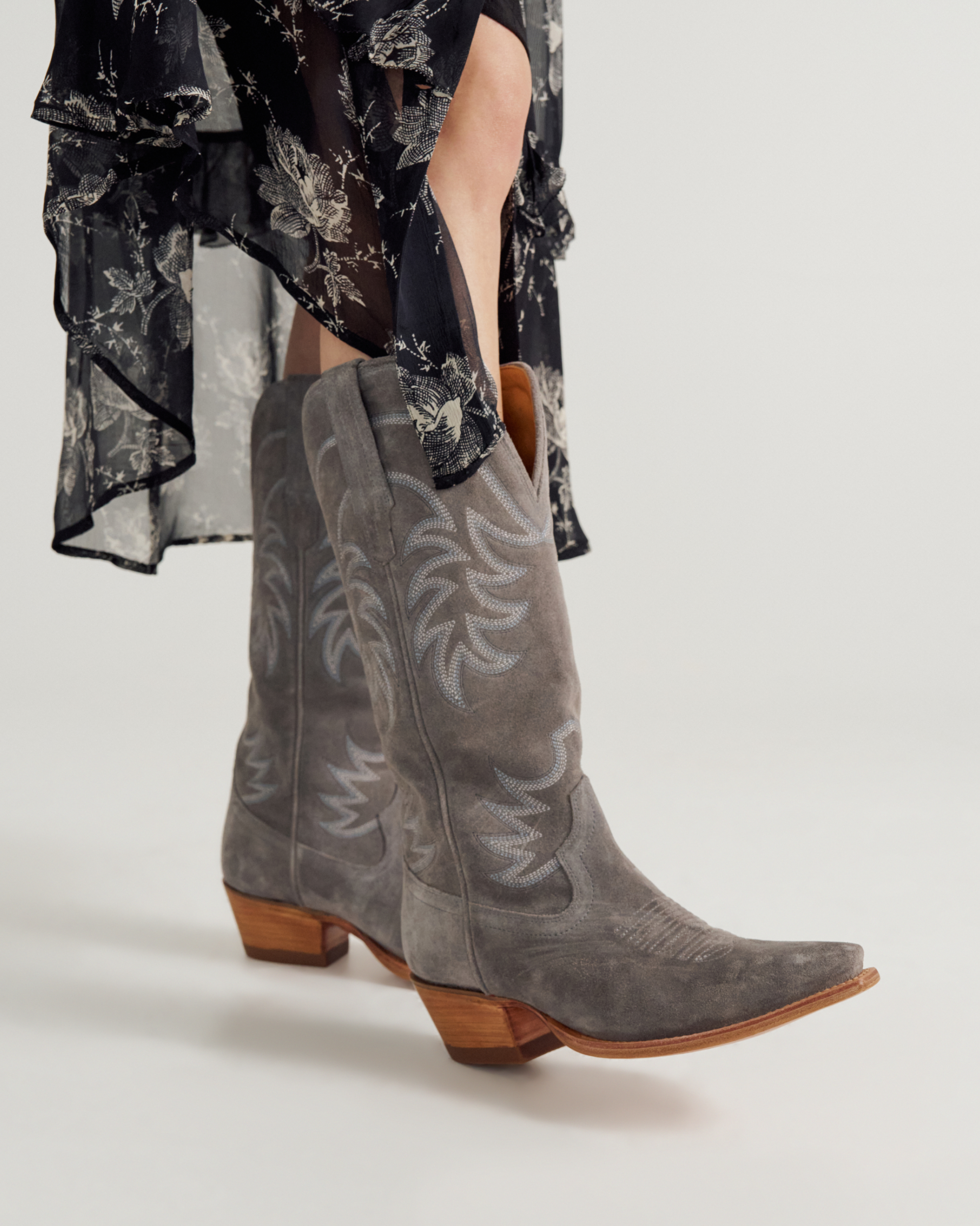 The Annie - Charcoal Suede