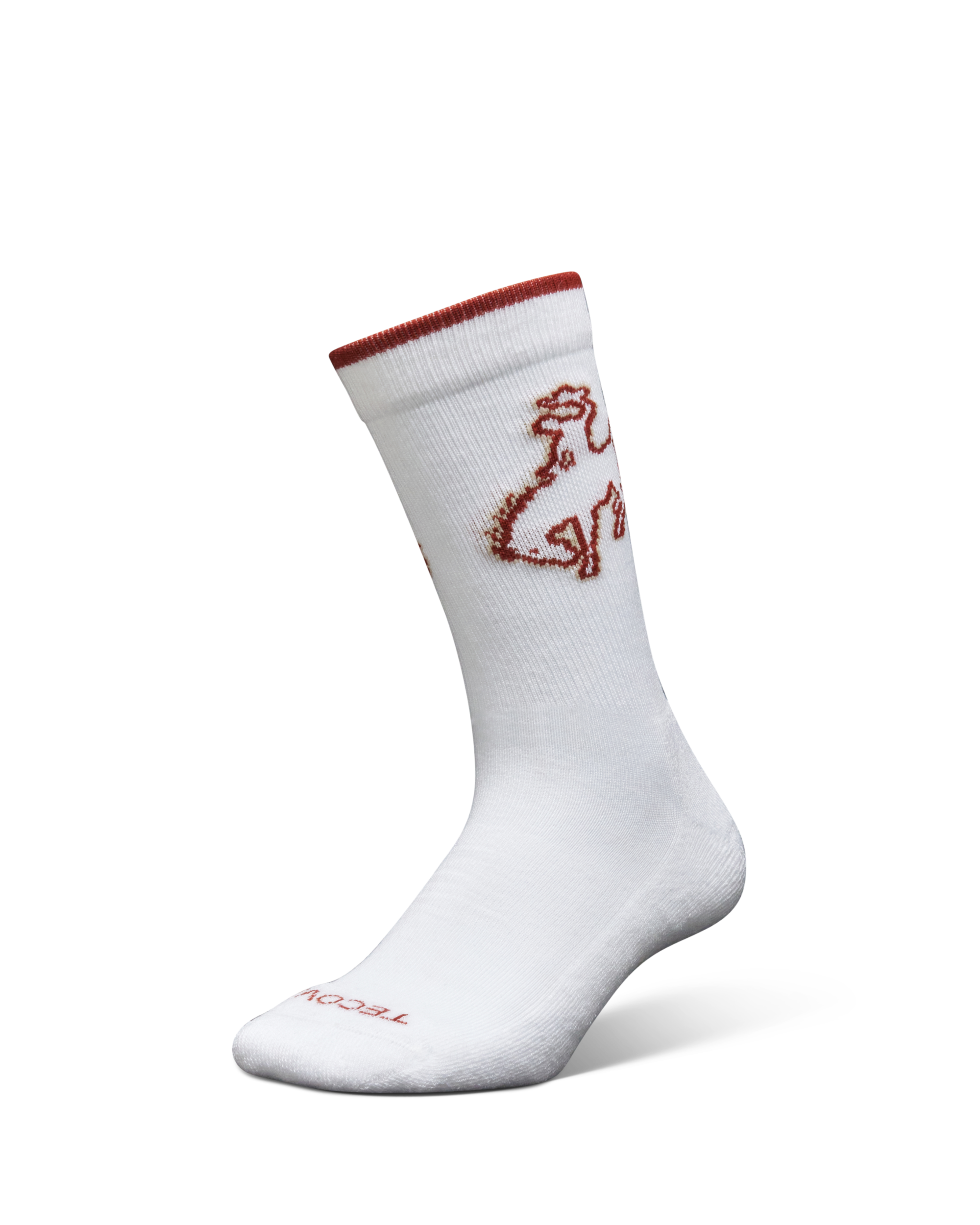 Buckin Bronc Crew Socks (2-Pack) - White Rust Polyester Spandex