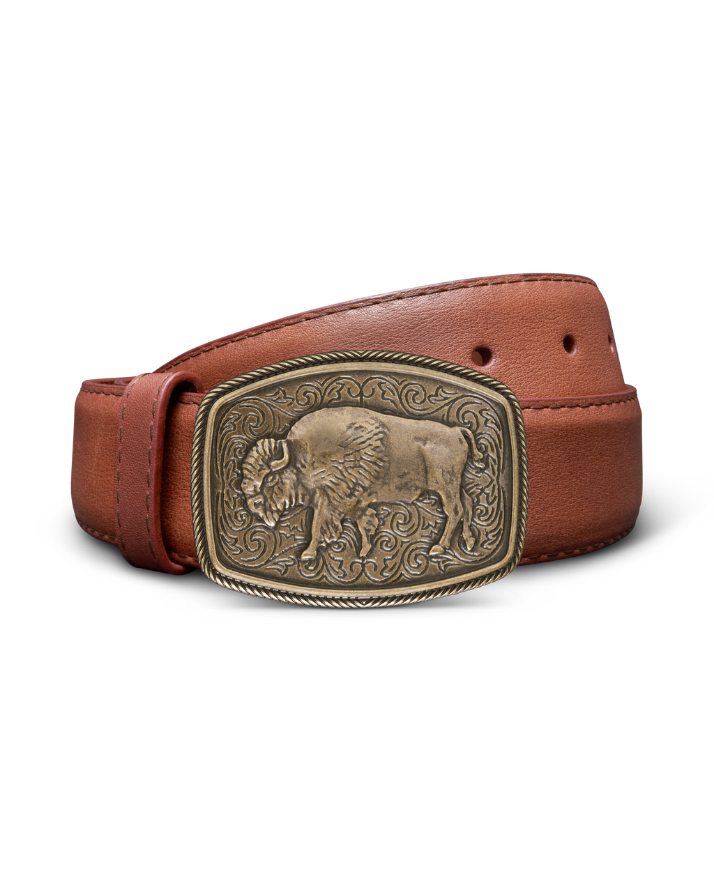 Bison Buckle - Antique Brass Metal