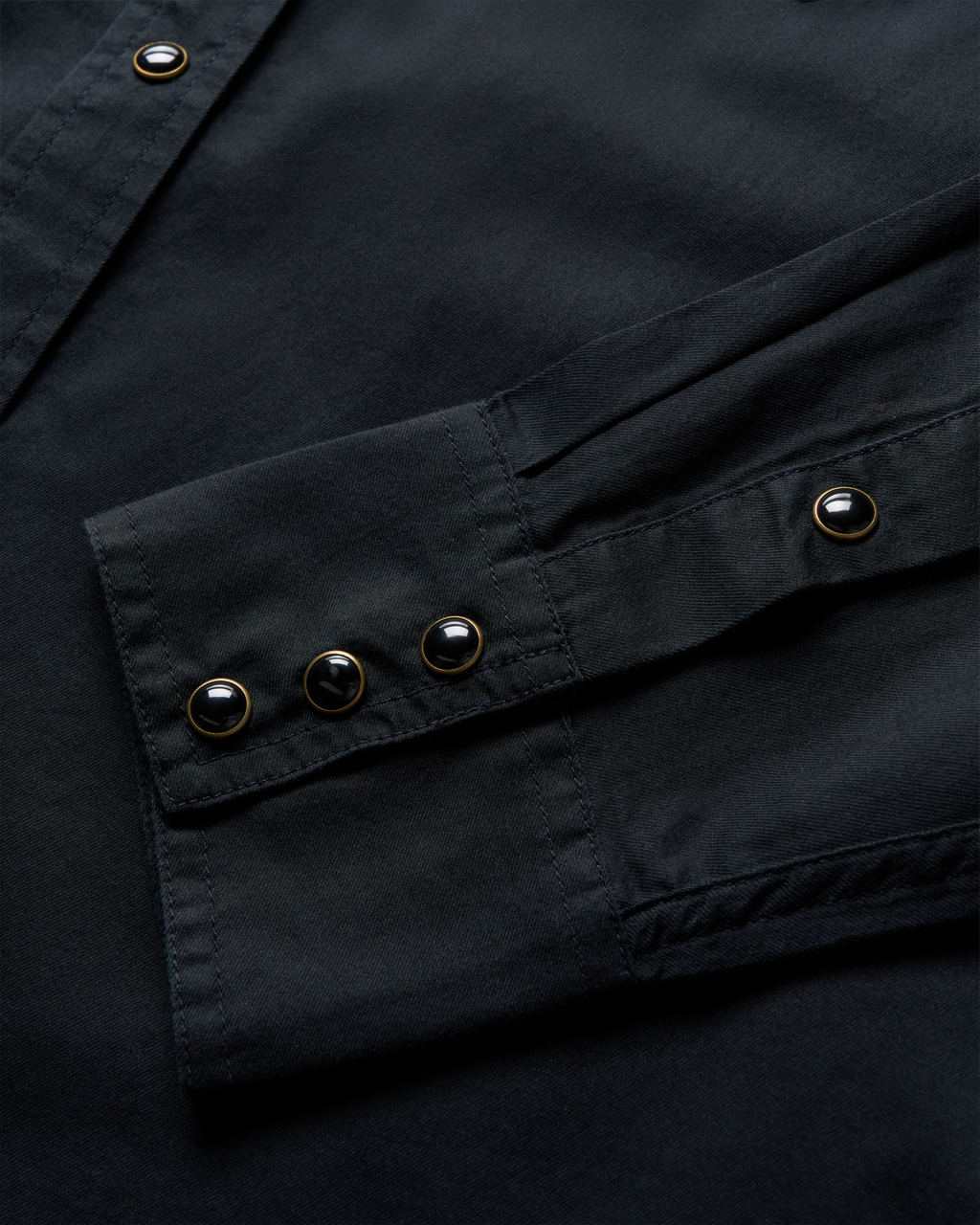 Men's Vintage Weight Sawtooth Cotton Pearl Snap - Midnight Cotton