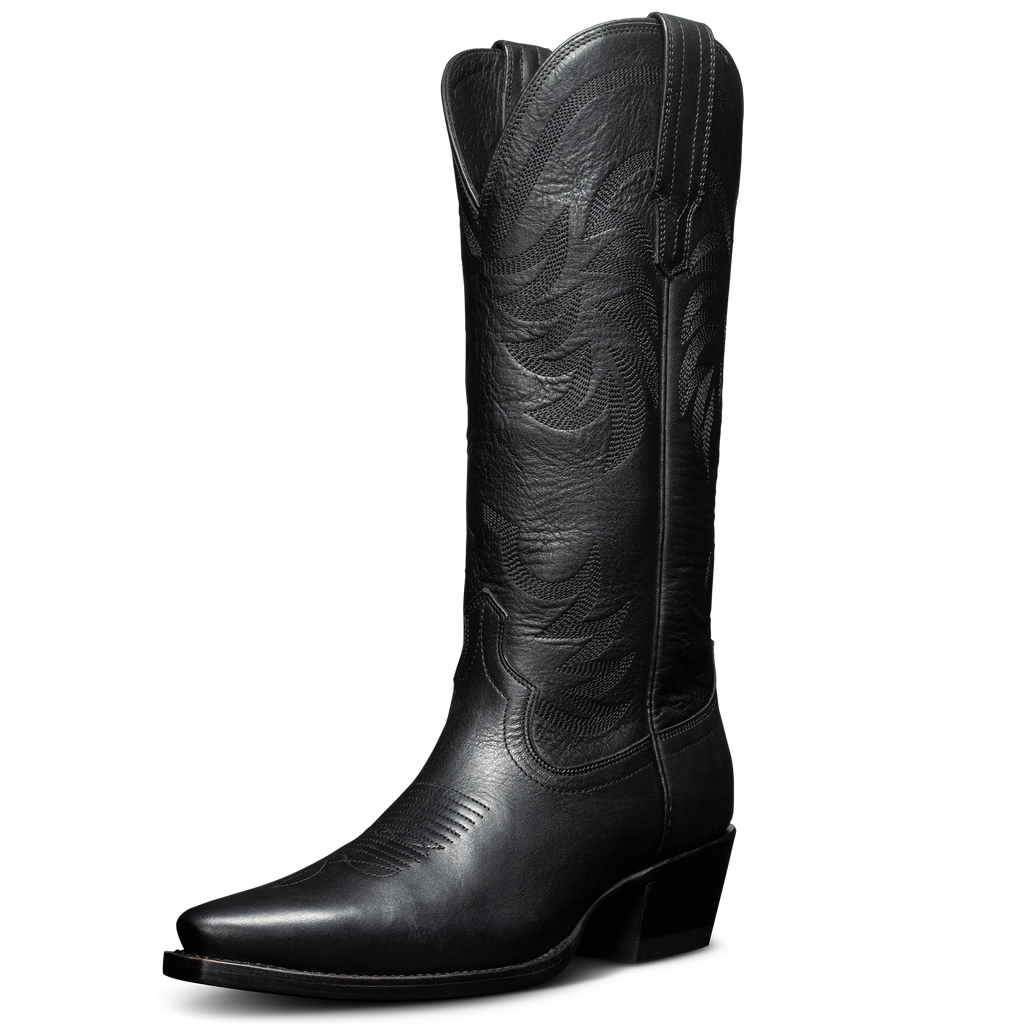 The Annie Wide Calf - Midnight Cowhide
