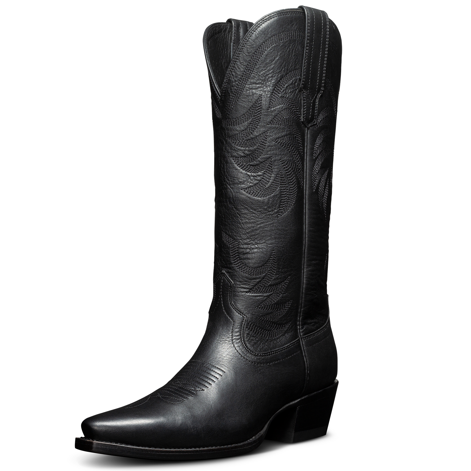 The Annie Wide Calf - Midnight Cowhide