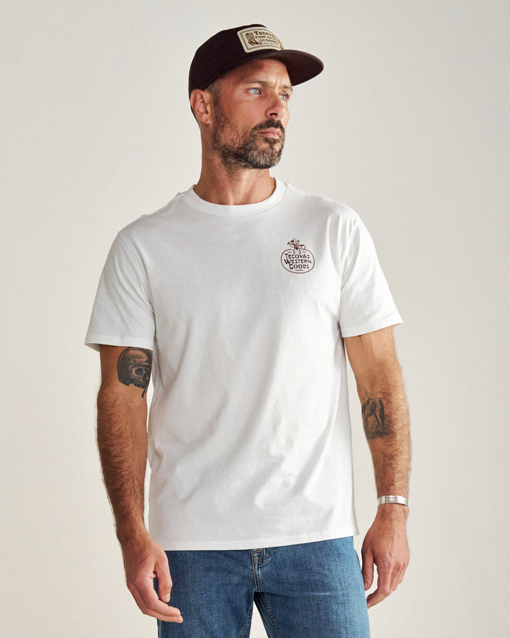 Men's Cowboy Rope Tee - Bone Brown Pima Cotton