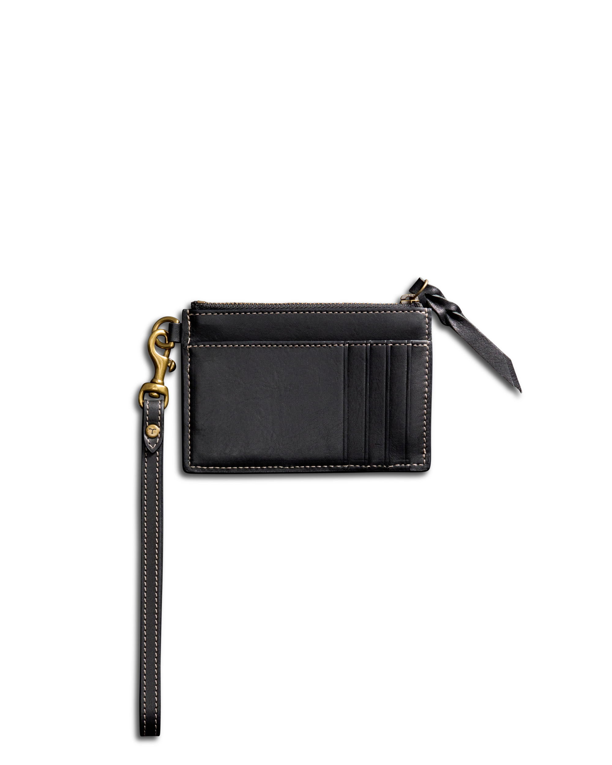 Women's Sierra Zip Wristlet - Black Cowhide
