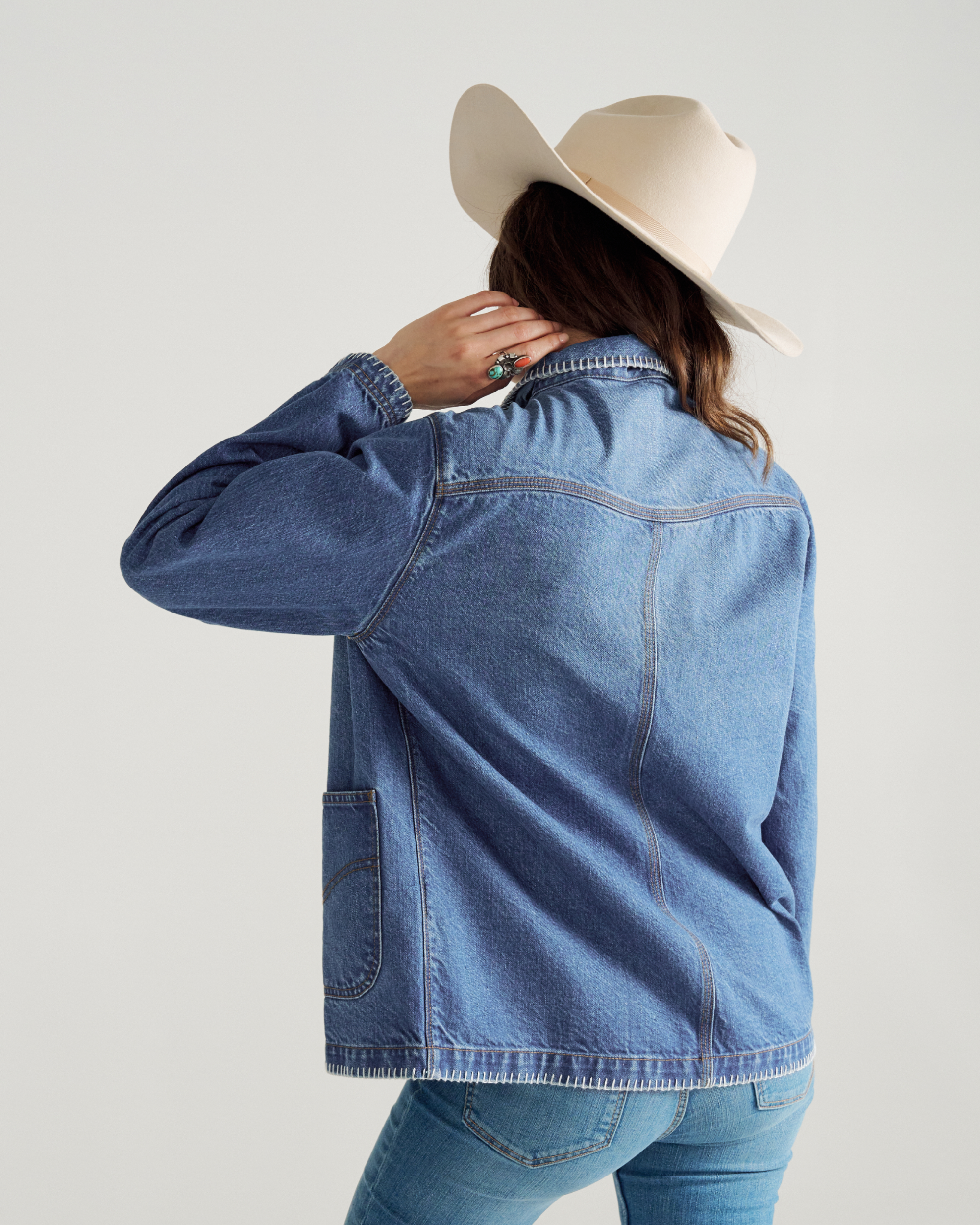 Women's Denim Chore Jacket - Medium Wash Denim