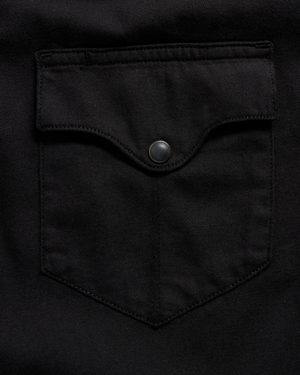 Men's Denim Long Sleeve Pearl Snap - Black Denim