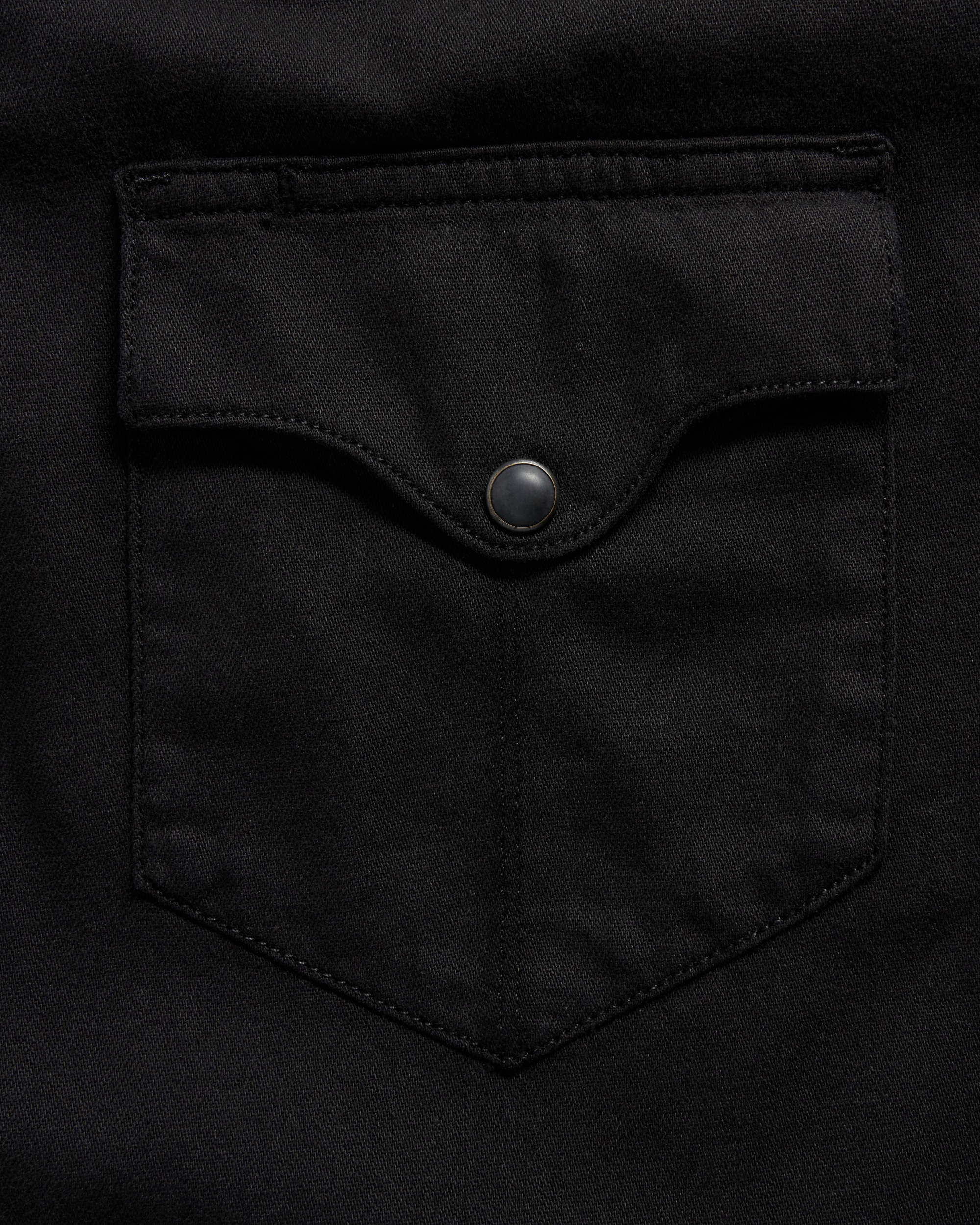 Men's Denim Long Sleeve Pearl Snap - Black Denim