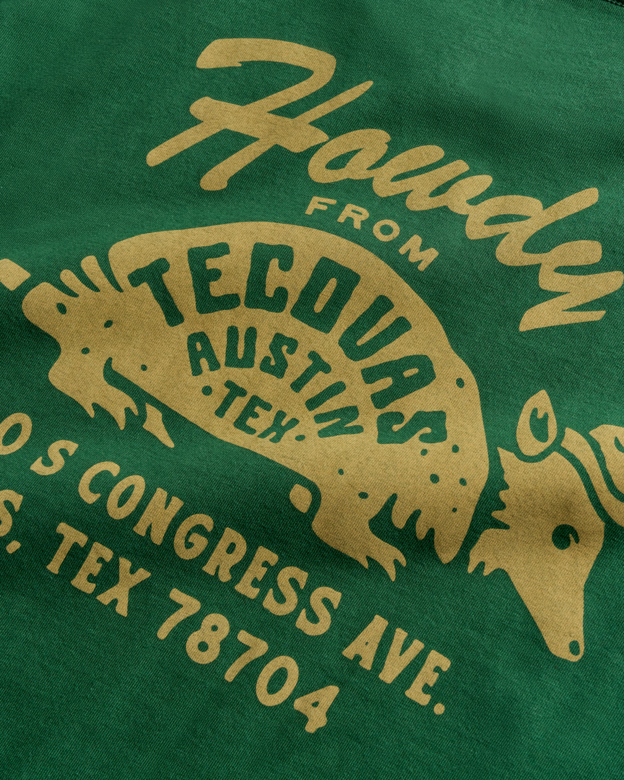 Men's Howdy Armadillo Tee - Green Khaki  Pima Cotton
