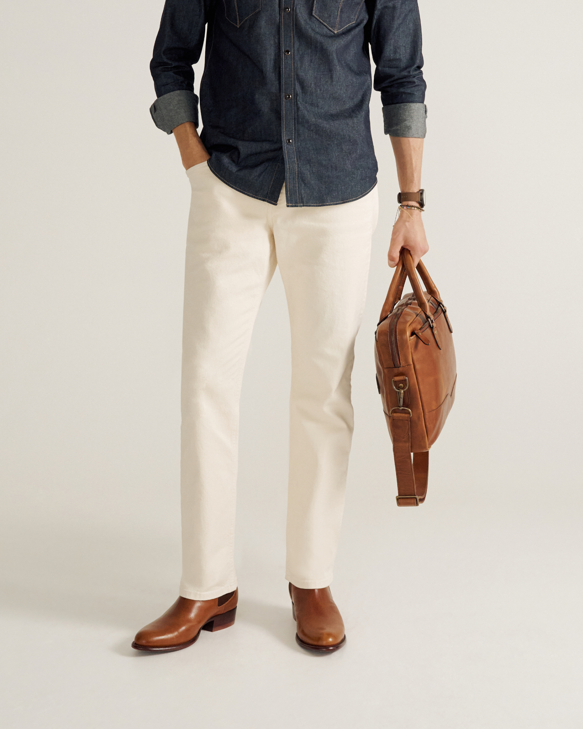 Bartlett Slim Briefcase - Cognac Cowhide