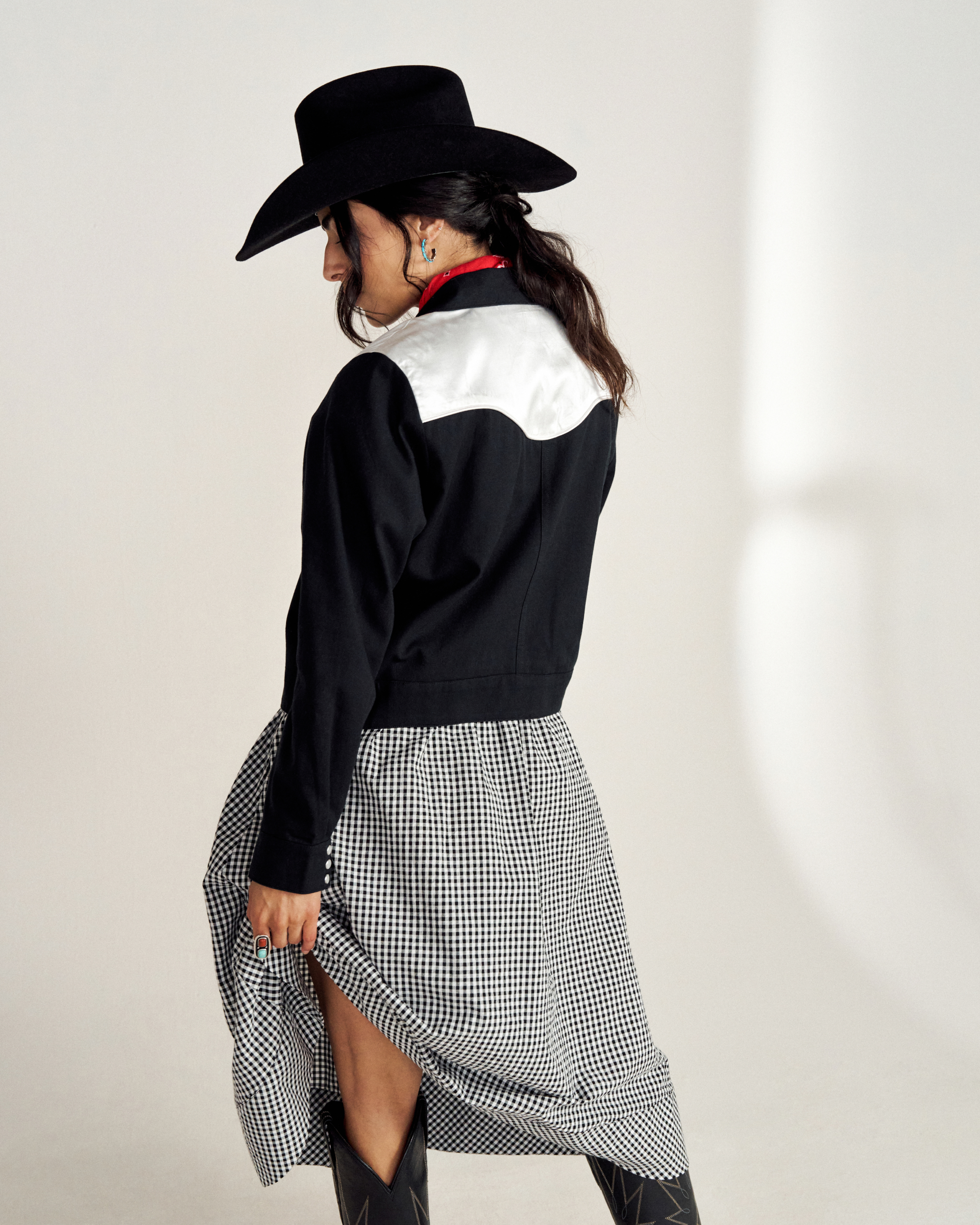 Women's Dolly Jacket - Black White Cotton