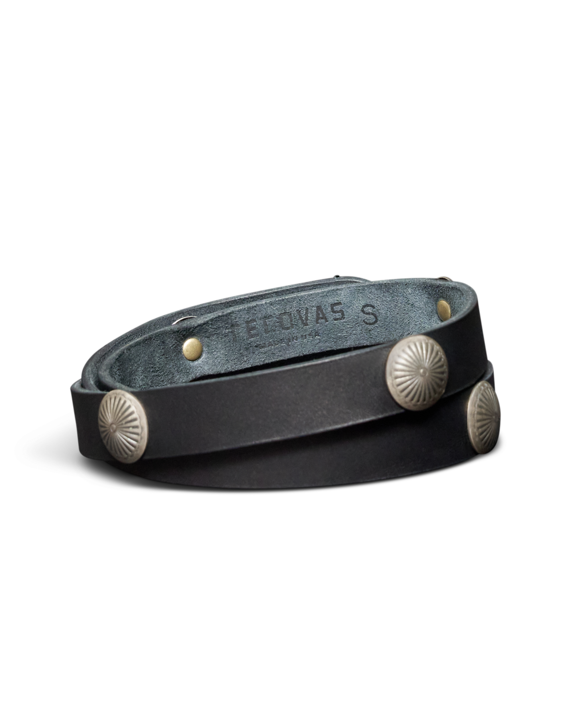 Women's Concho Belt - Black Cowhide