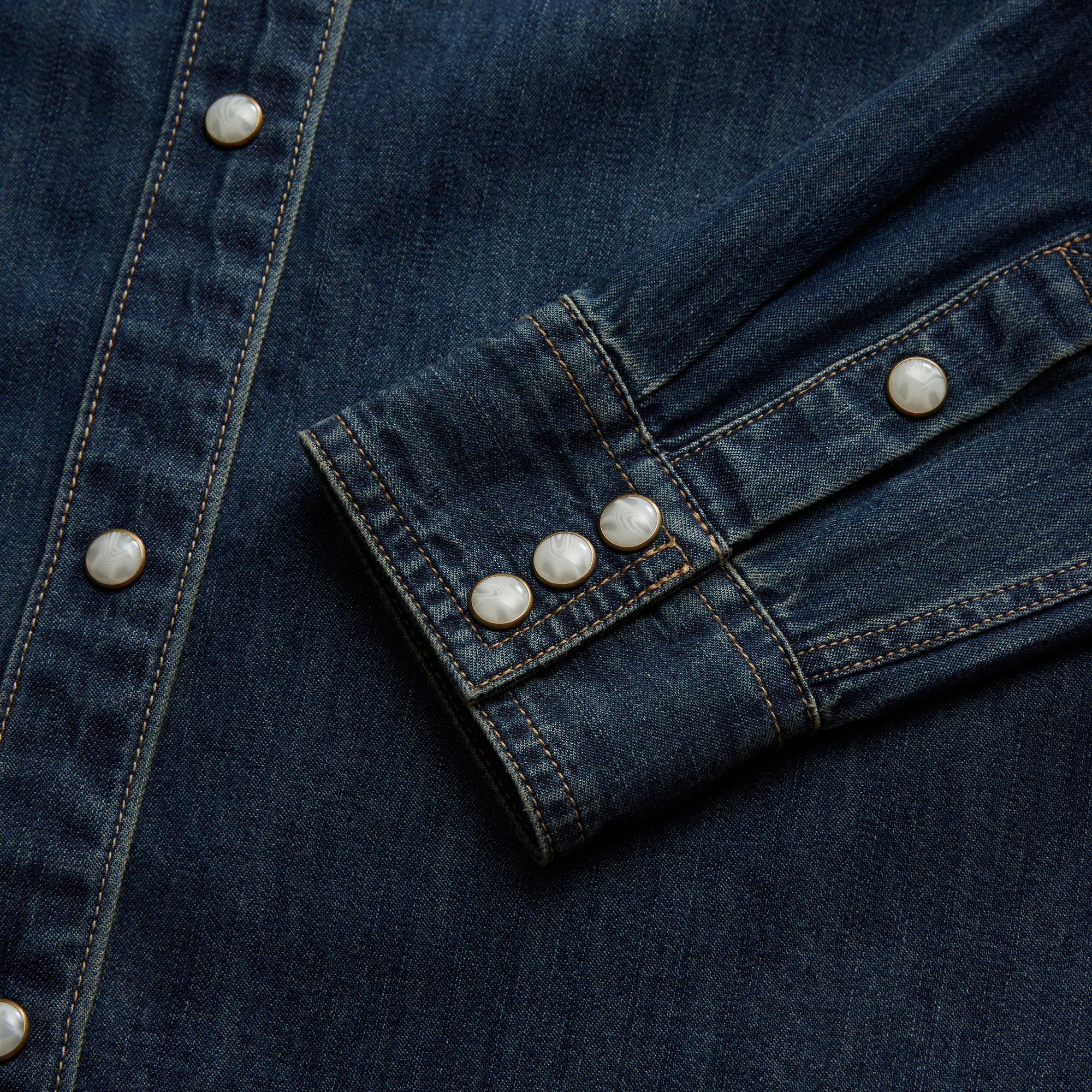 Women's Denim Pearl Snap - Medium Wash Denim
