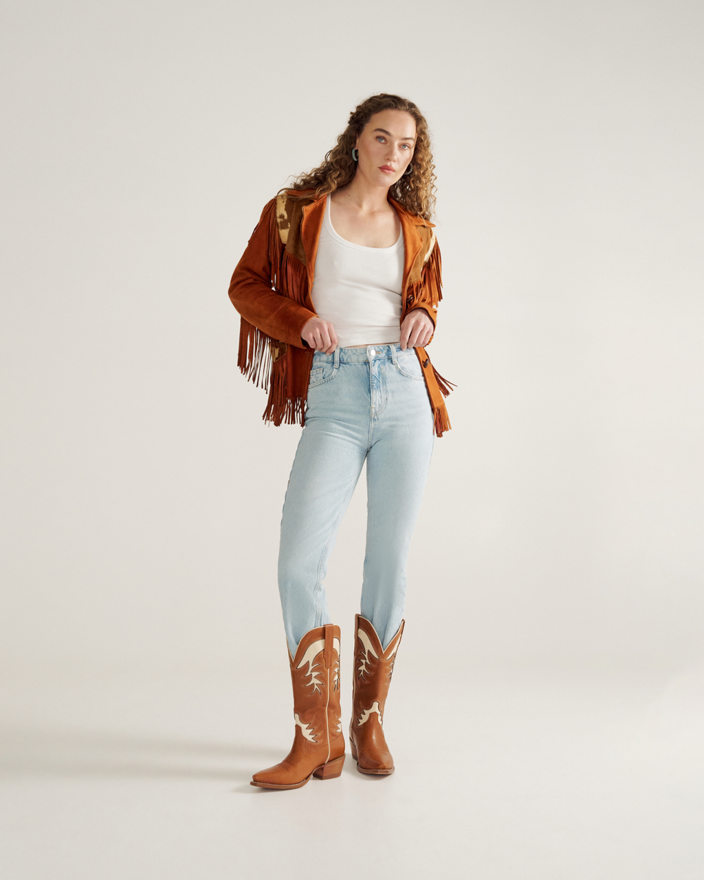 The Annie - Pecan Bone Cowhide