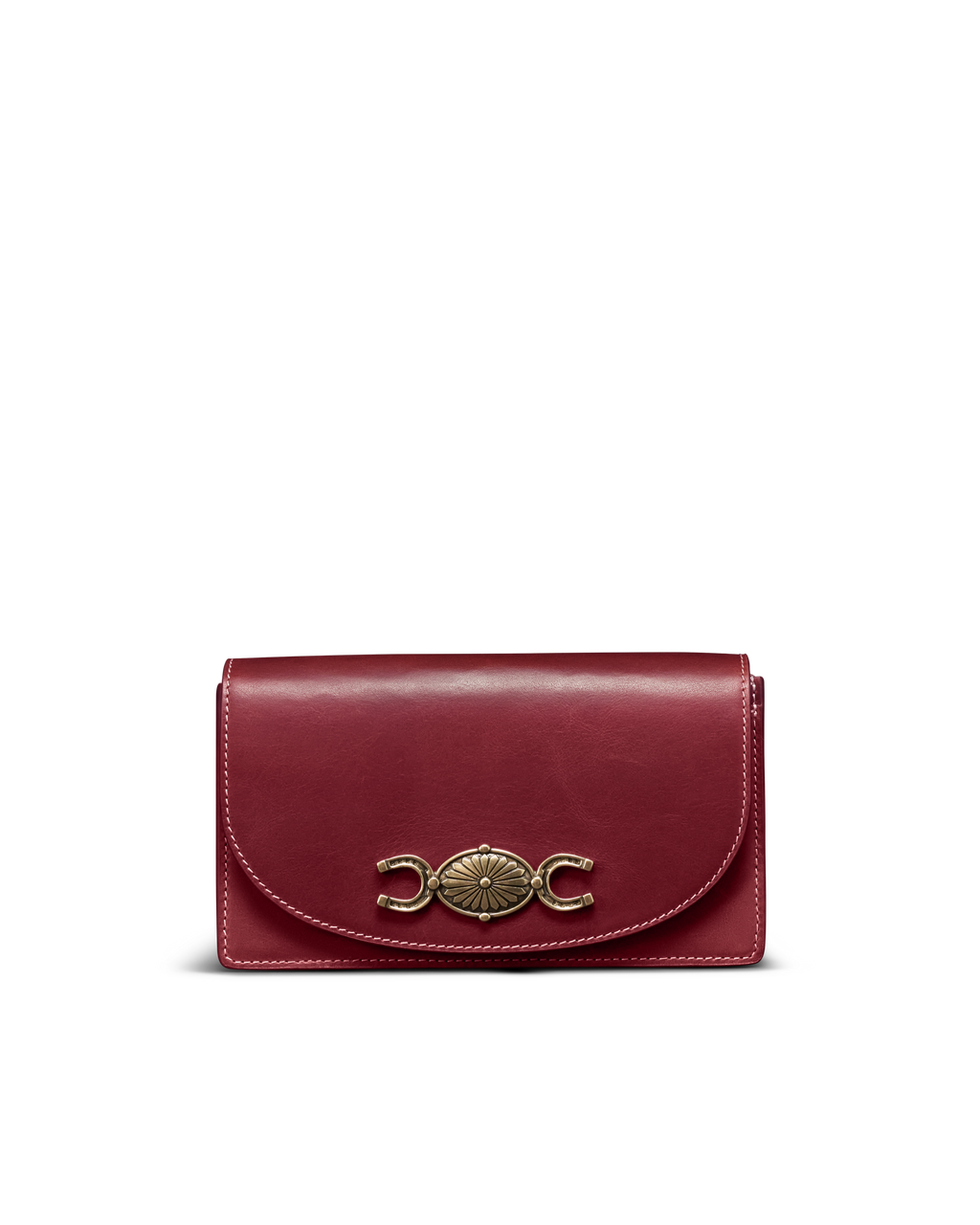 Concho Chain Crossbody - Cabernet Cowhide