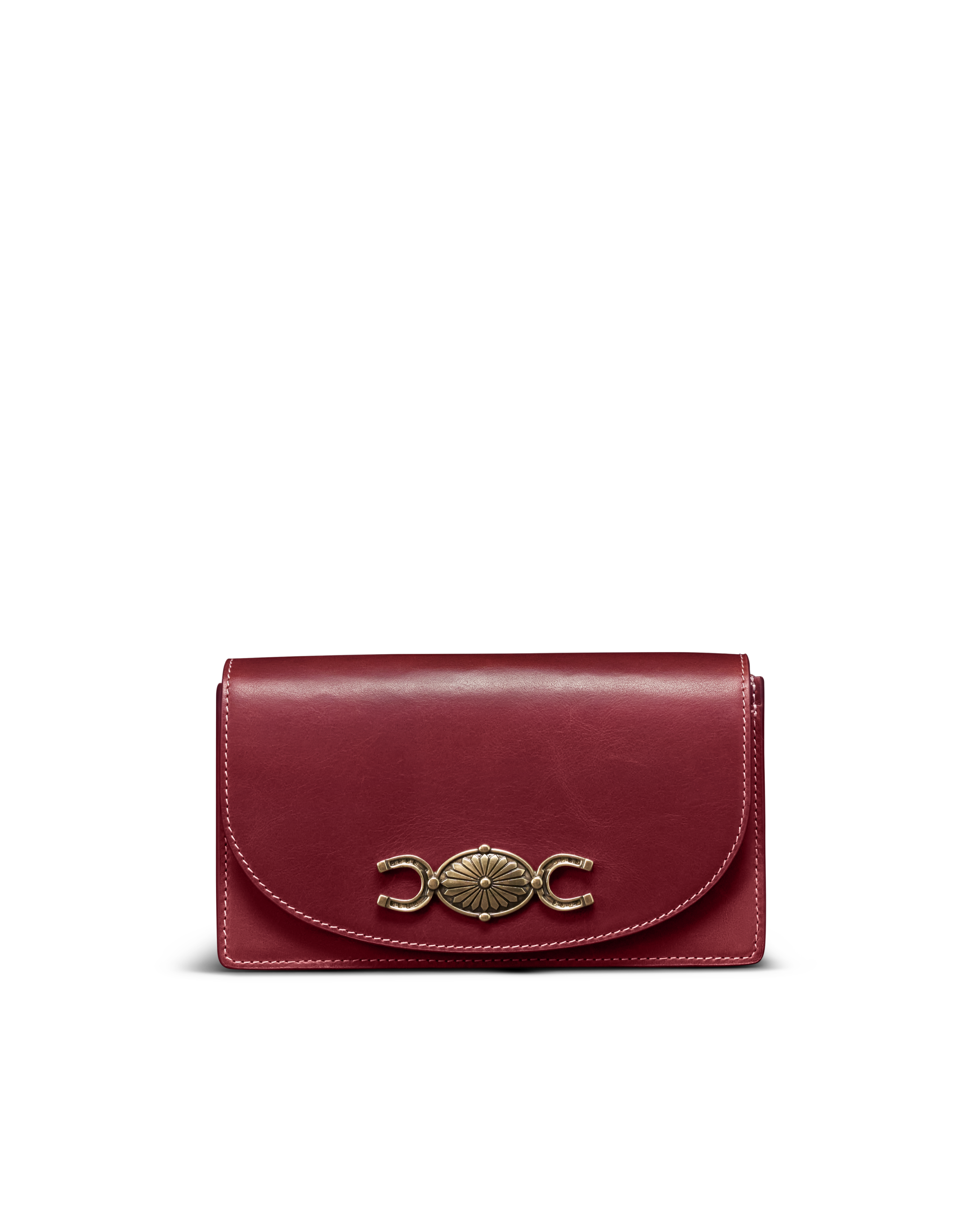 Concho Chain Crossbody - Cabernet Cowhide