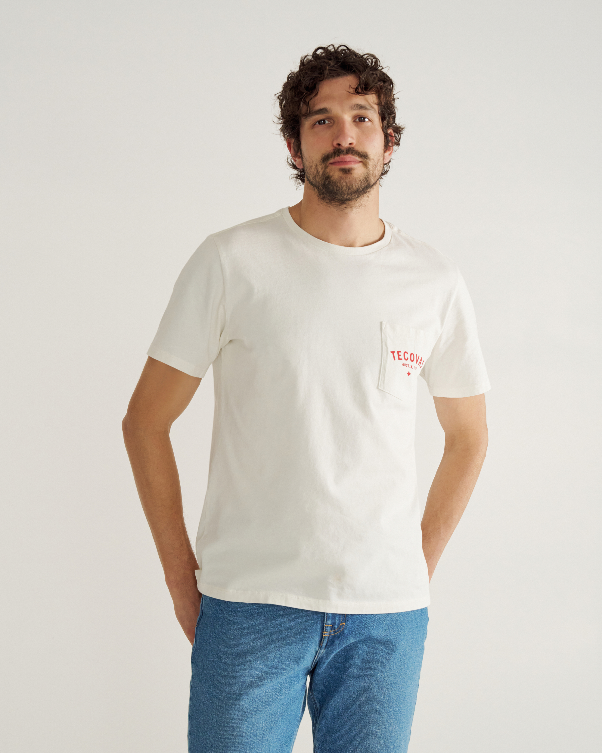 Men's Fine Makers Pocket Tee - Bone Red Supima Cotton