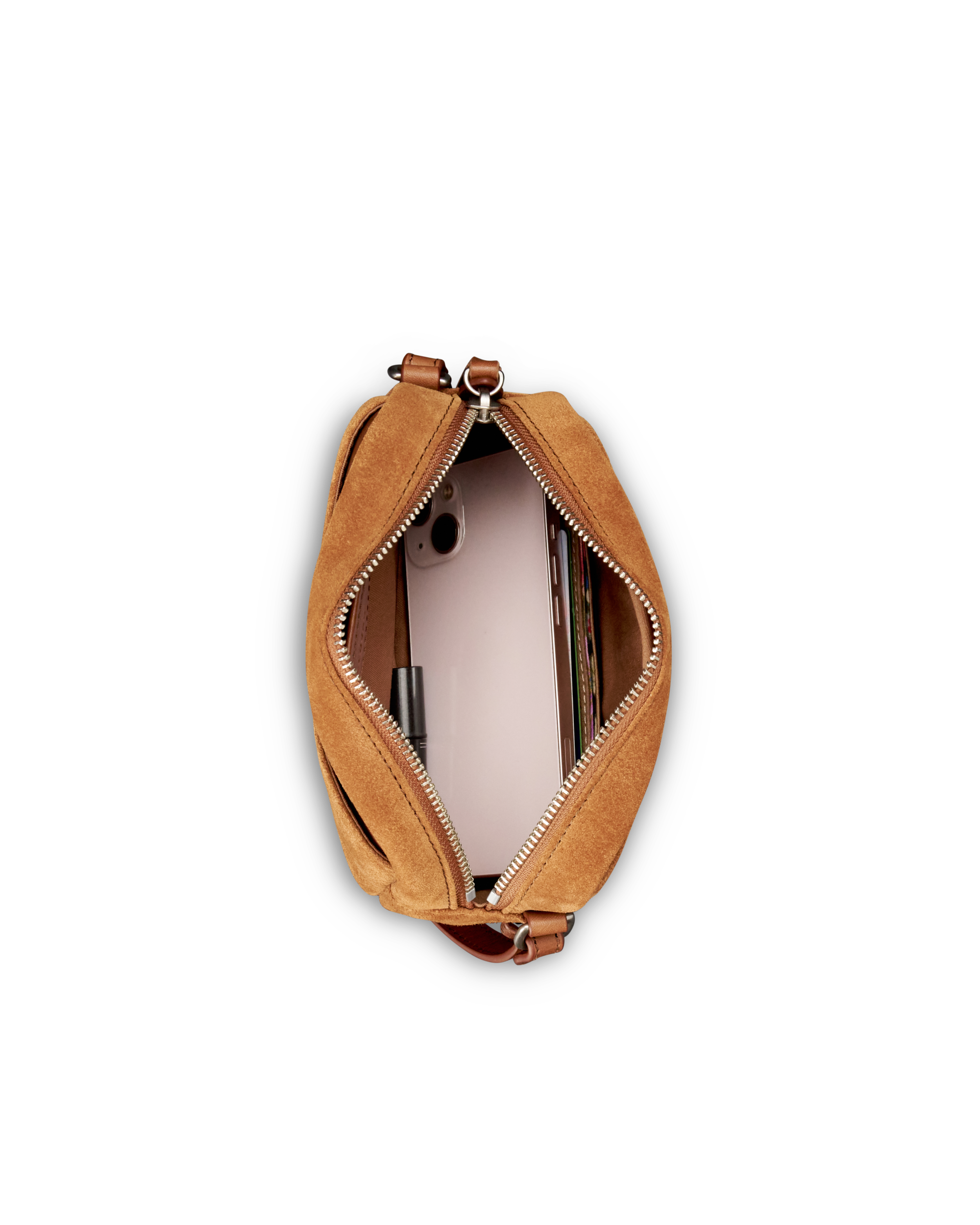 Flower Mini Crossbody - Cashew Suede