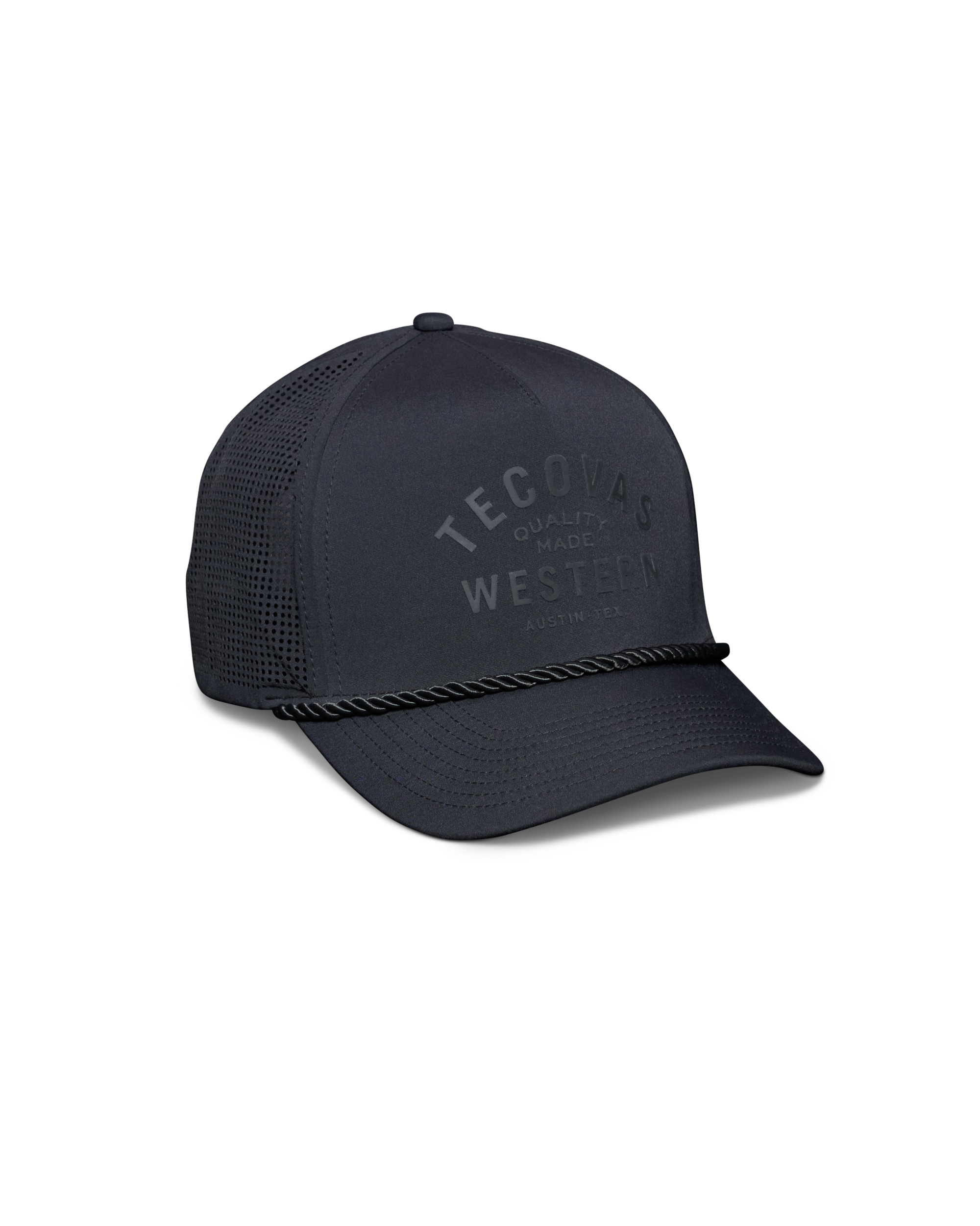 Quality Made Performance Trucker Hat - Black Polyester