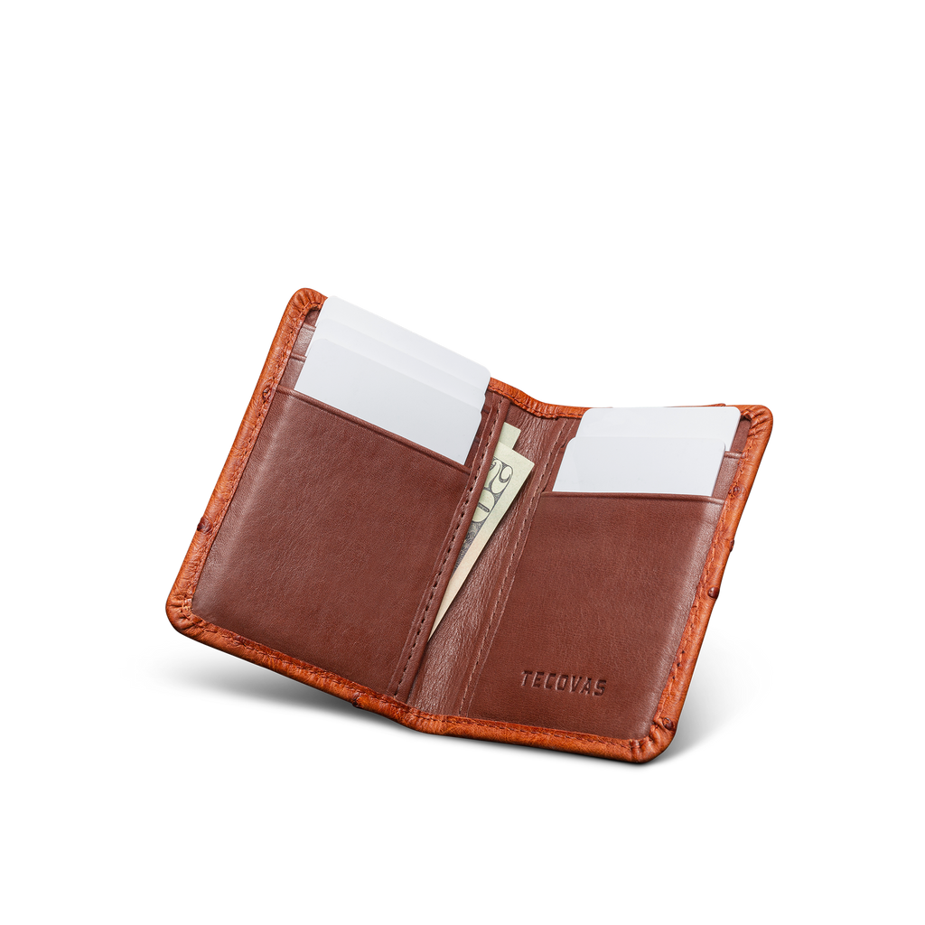 Ostrich Bifold - Pecan Ostrich