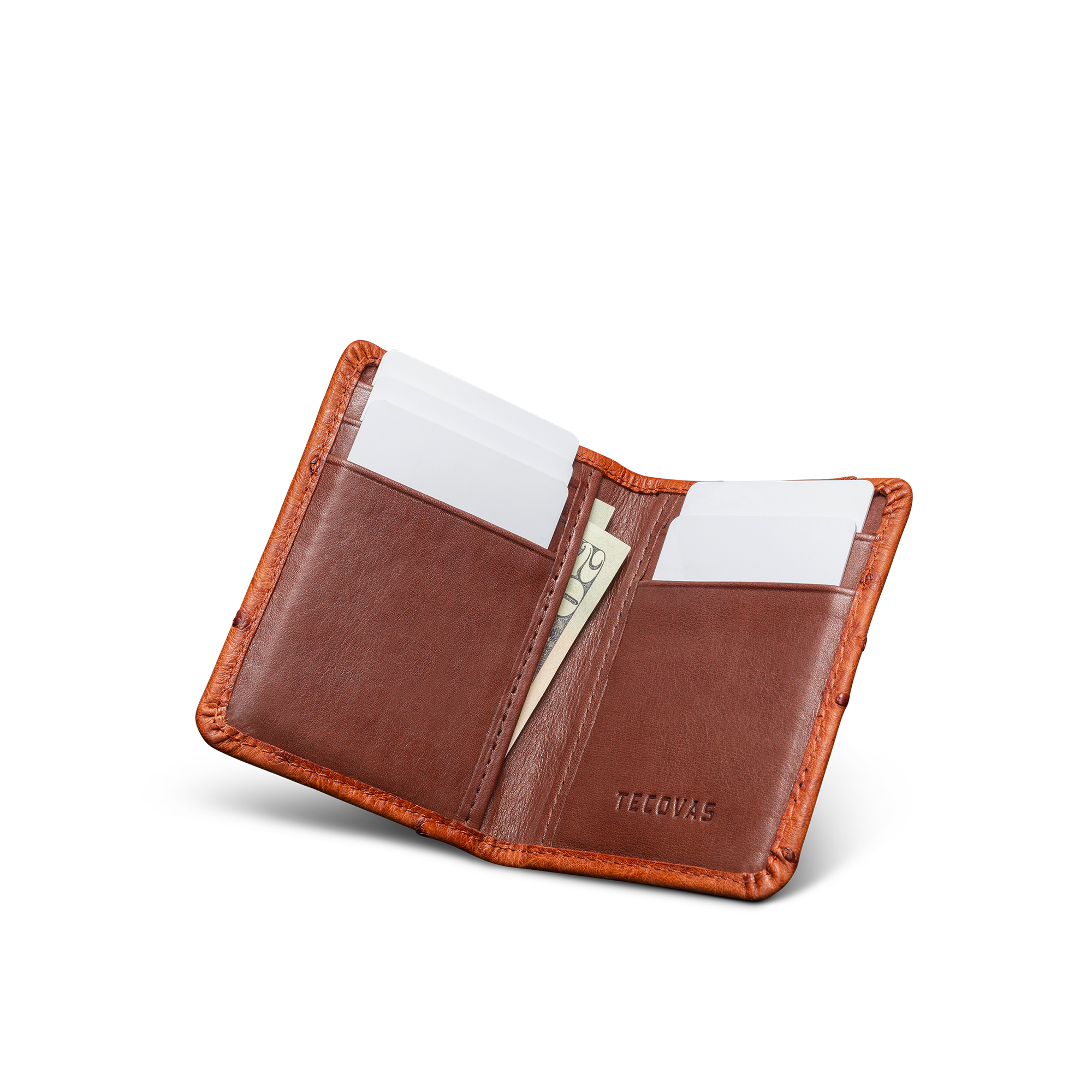 Ostrich Bifold - Pecan Ostrich