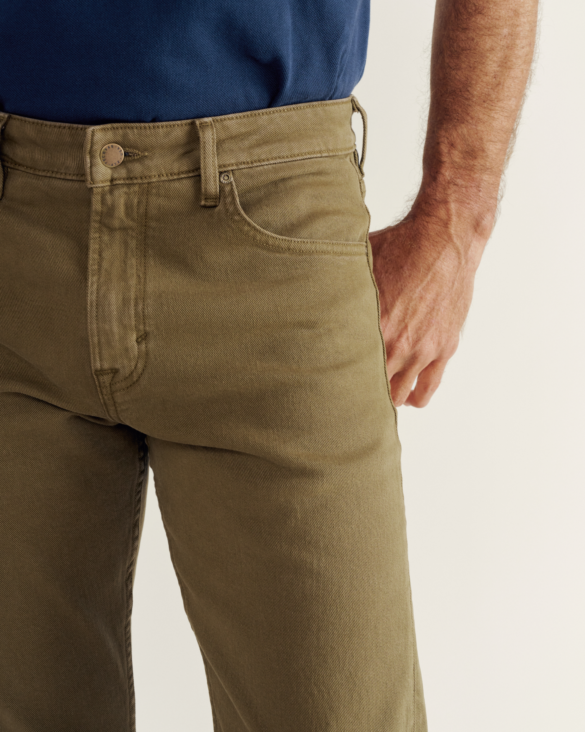 Men's Slim Straight Stretch Twill - Olive Stretch Twill