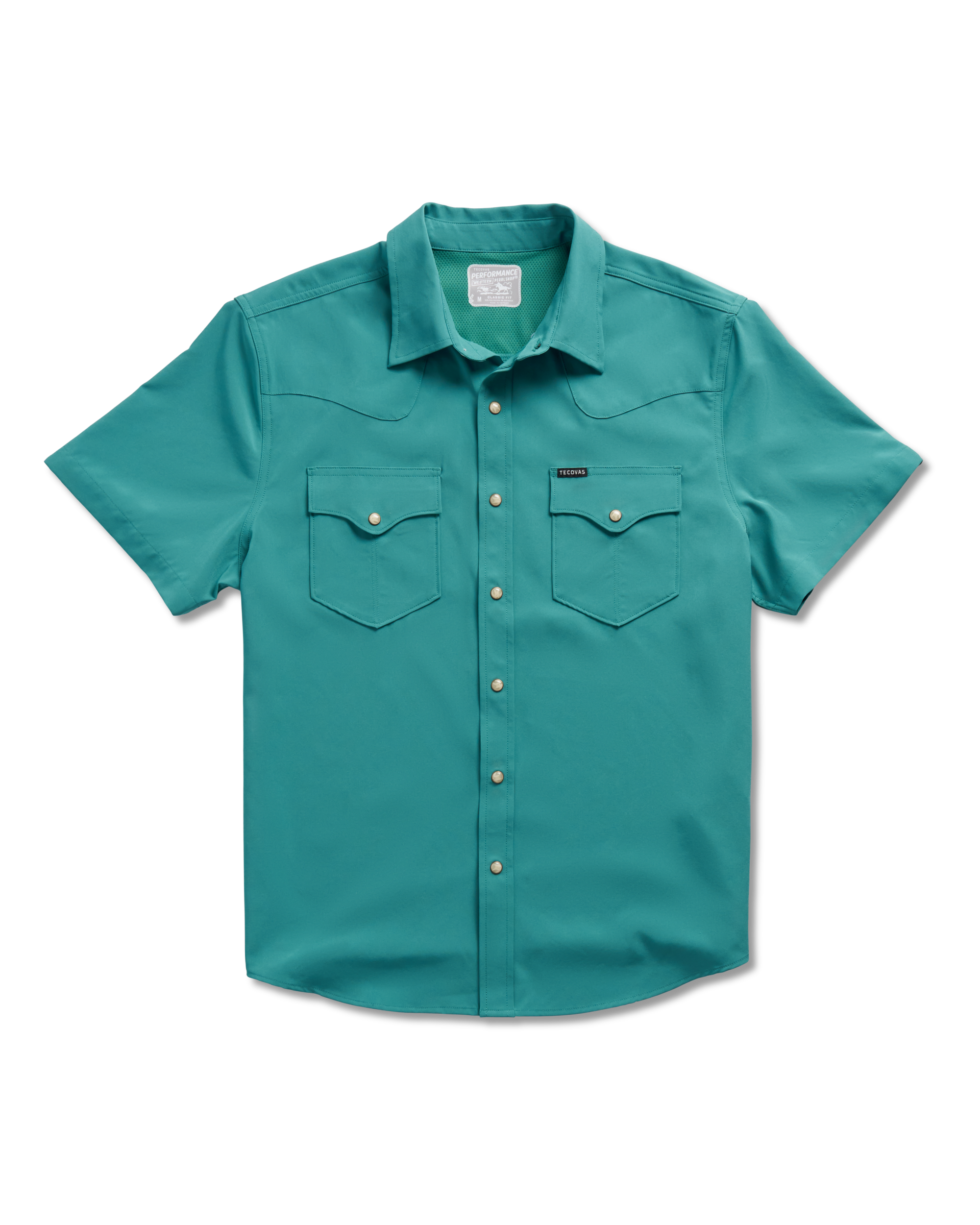 Men's Performance Short Sleeve Western Pearl Snap - Classic Fit - Deep Jungle Performance
