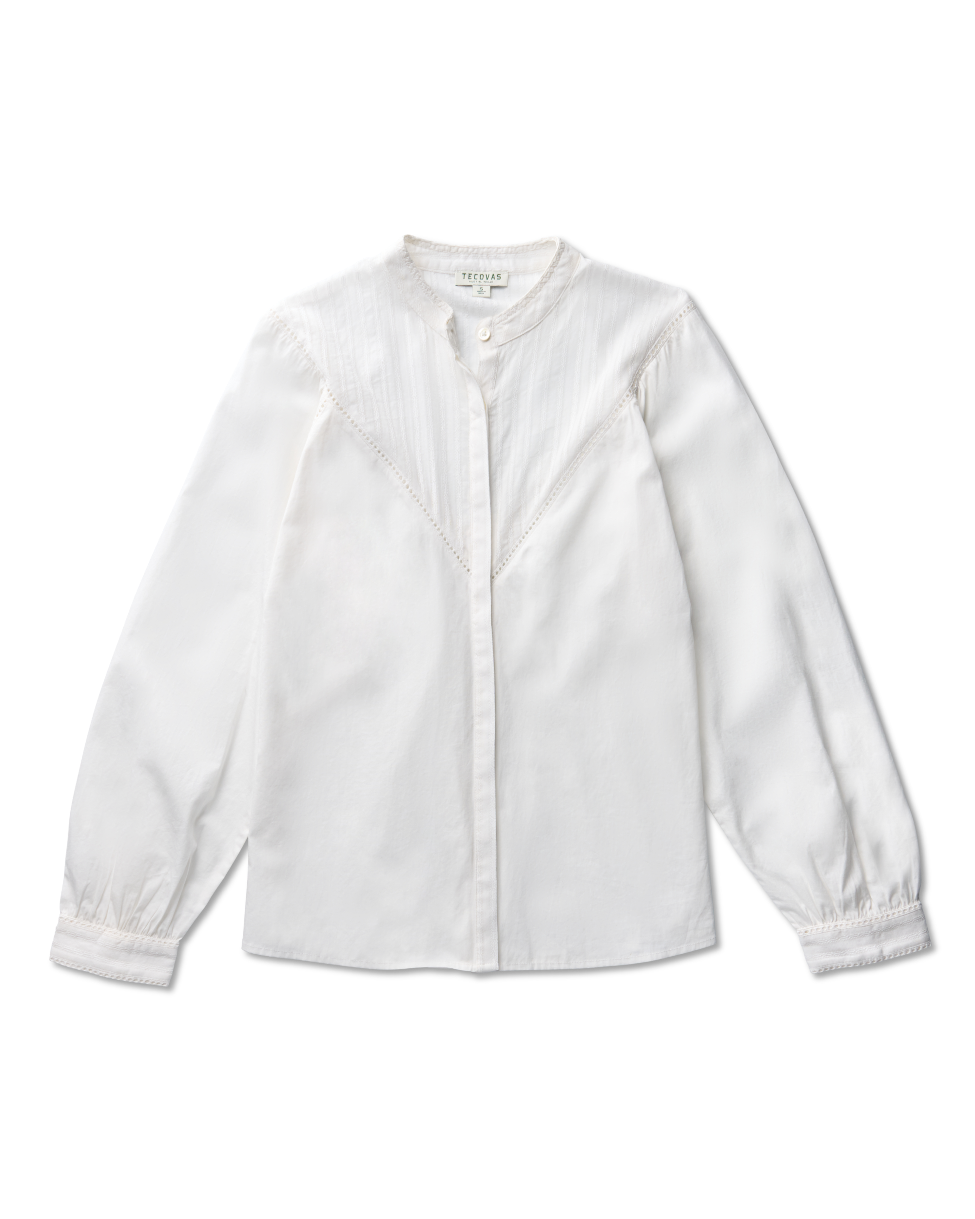 Women's Lace Peasant Top - White Cotton