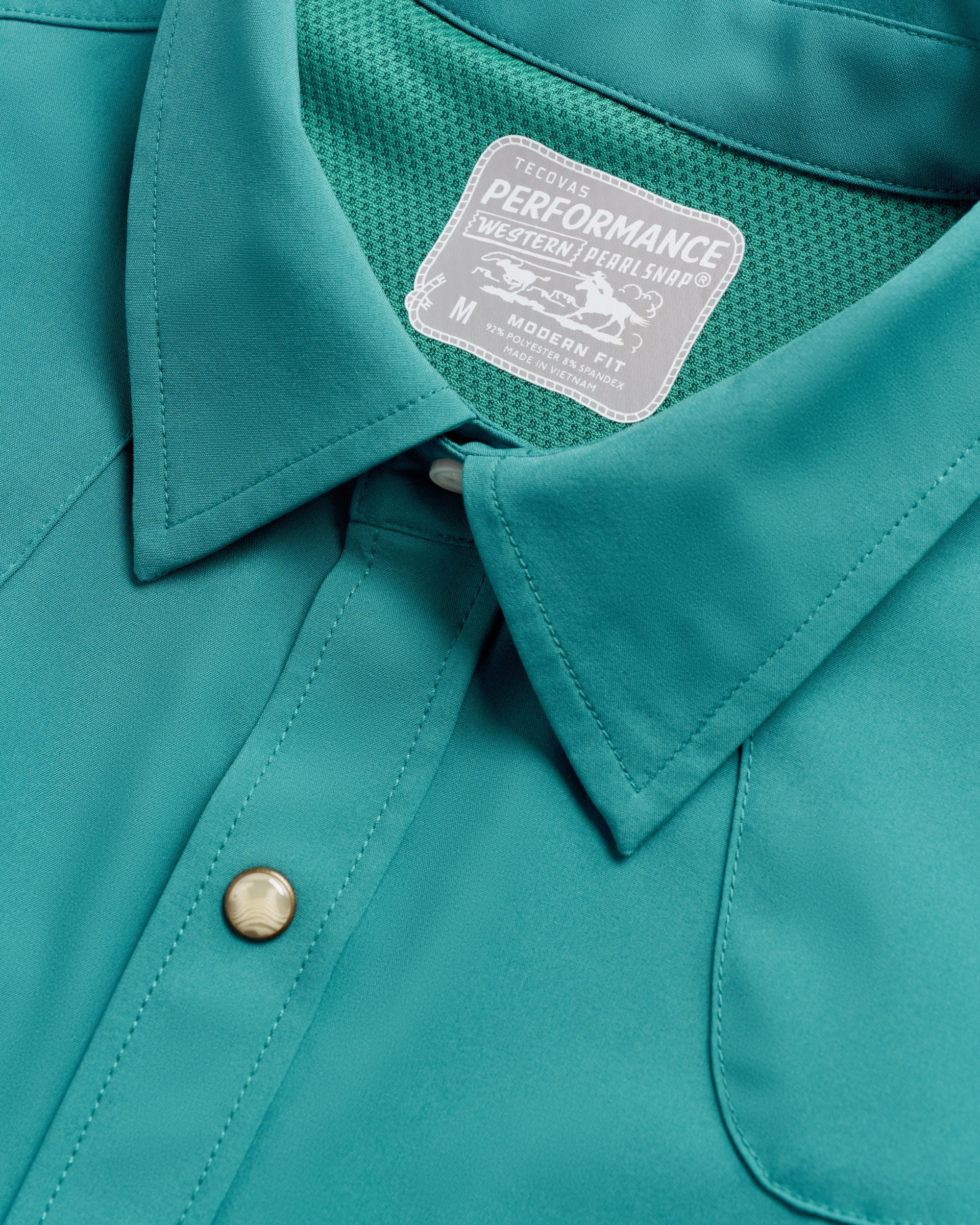 Men's Performance Short Sleeve Western Pearl Snap - Deep Jungle Performance