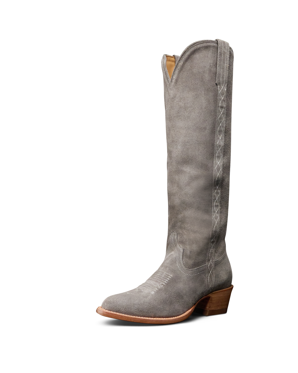 The Abby Cavalier - Charcoal Suede