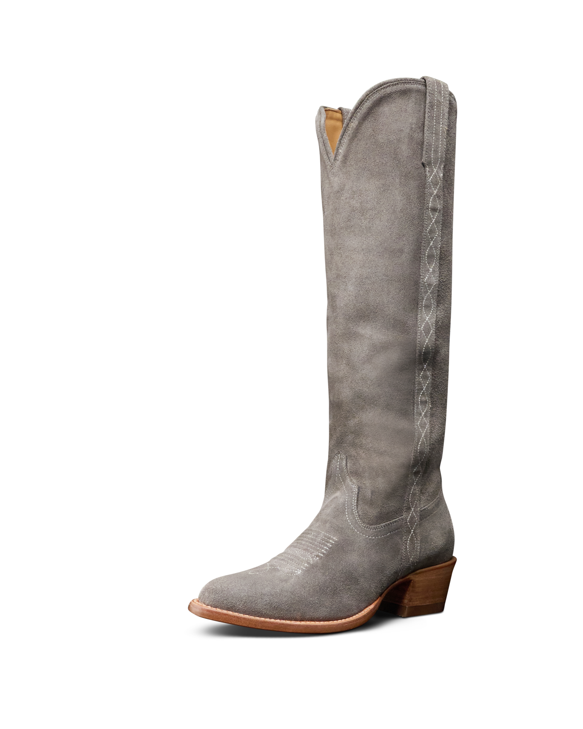 The Abby Cavalier - Charcoal Suede