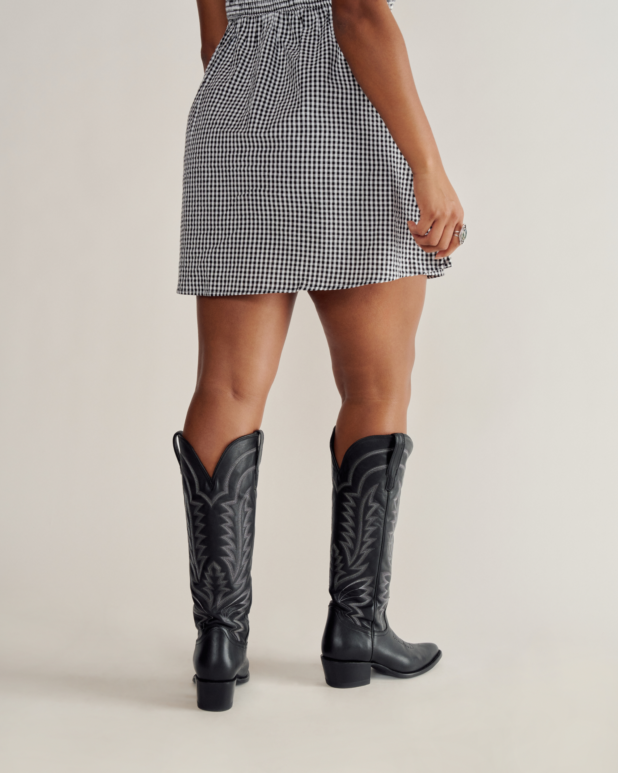 The Abby Wide Calf - Midnight Cowhide