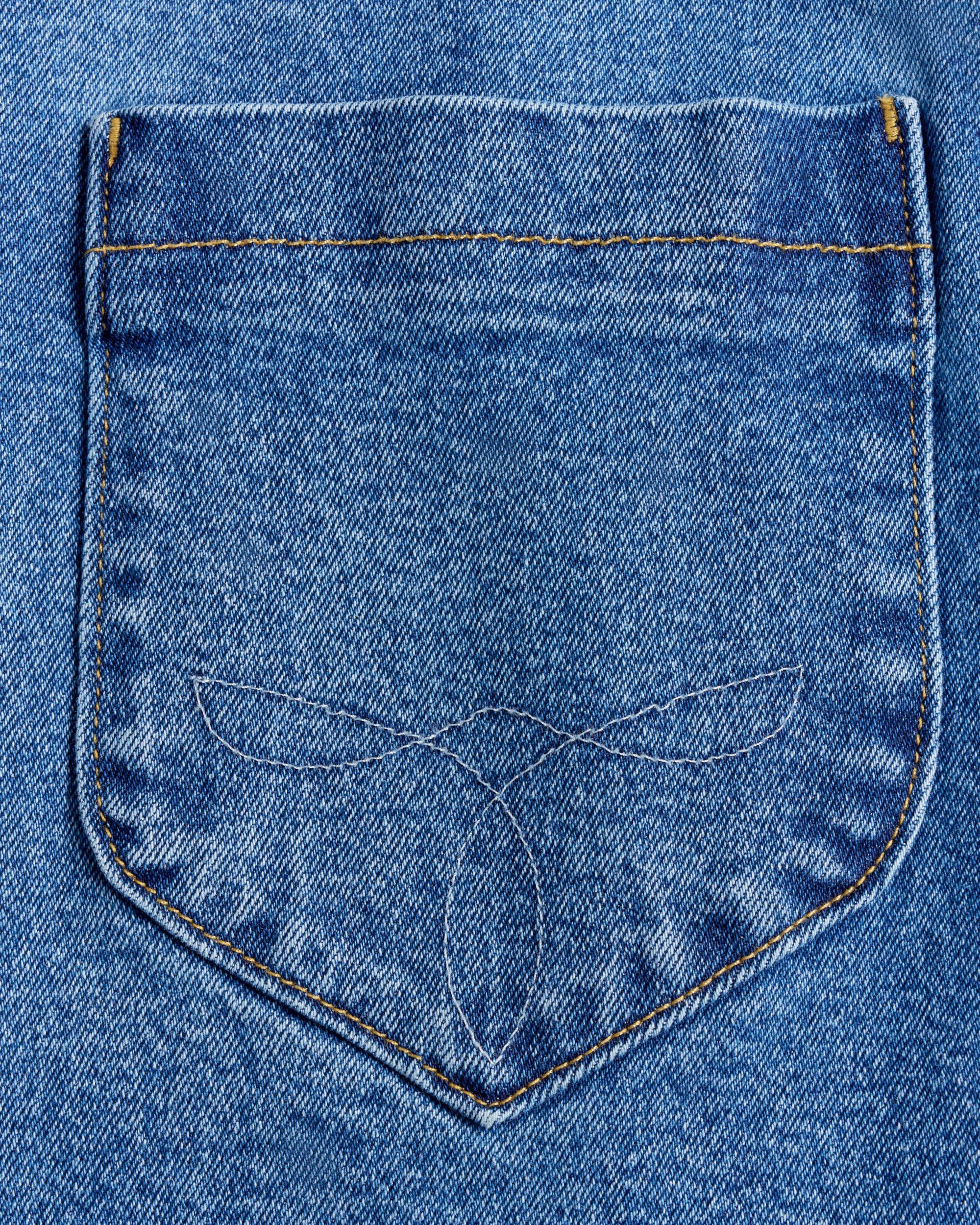 Women's Short Sleeve Denim Dress - Medium Wash Denim
