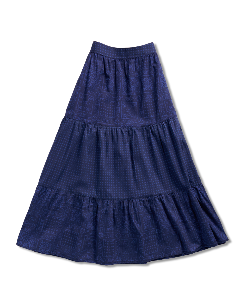 Women’s Bandana Midi Skirt - Navy Cotton