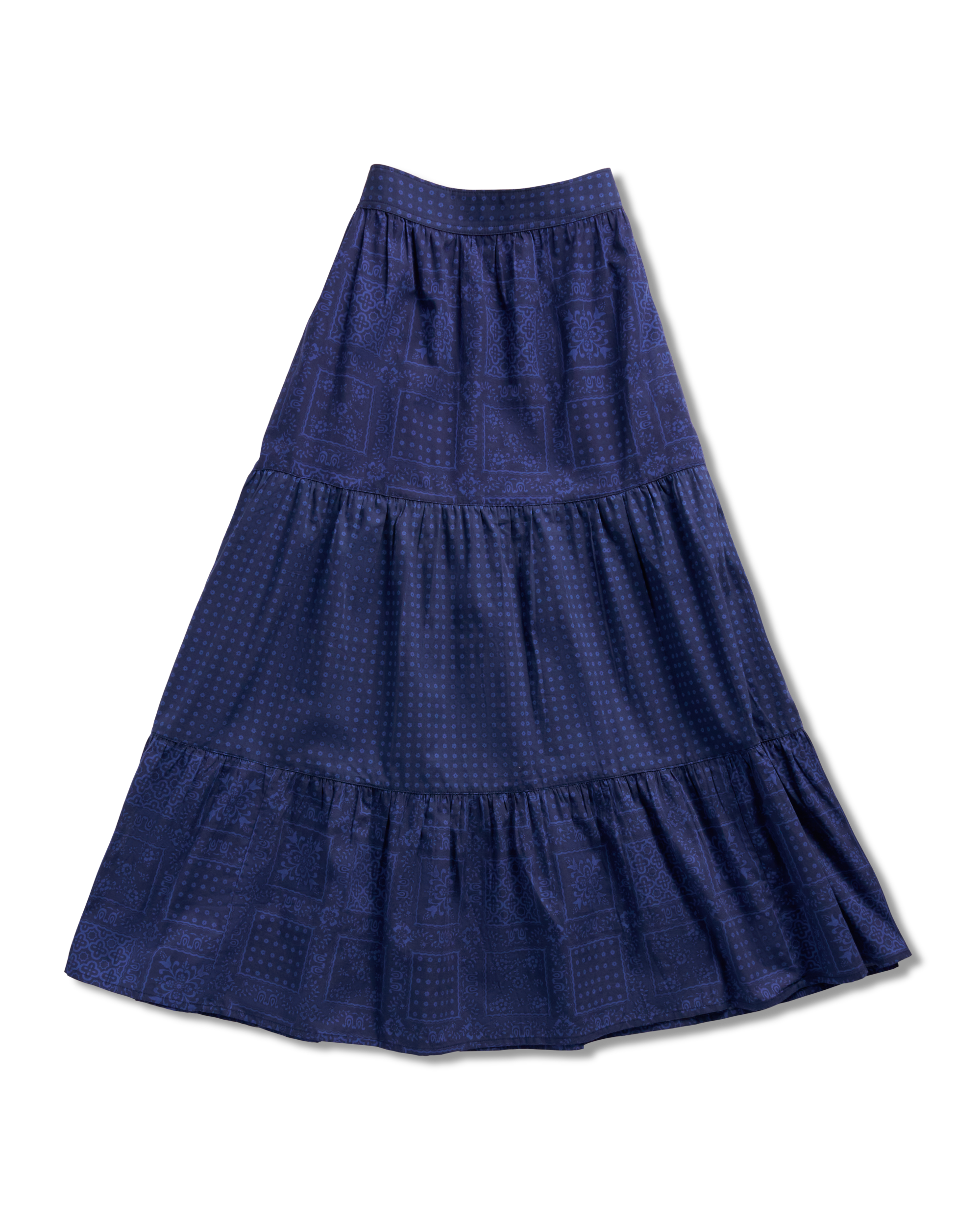 Women’s Bandana Midi Skirt - Navy Cotton