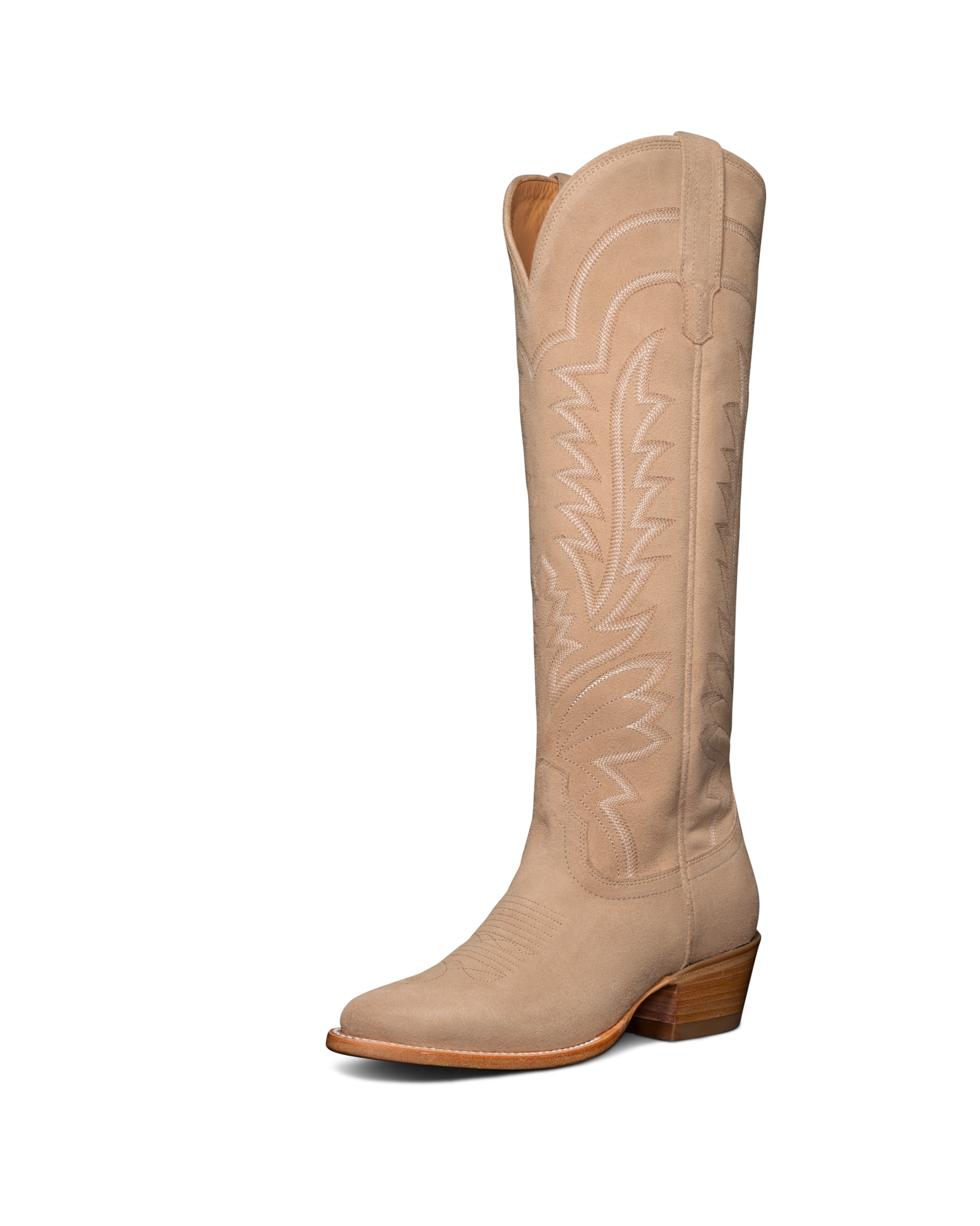 The Abby Wide Calf - Driftwood Suede