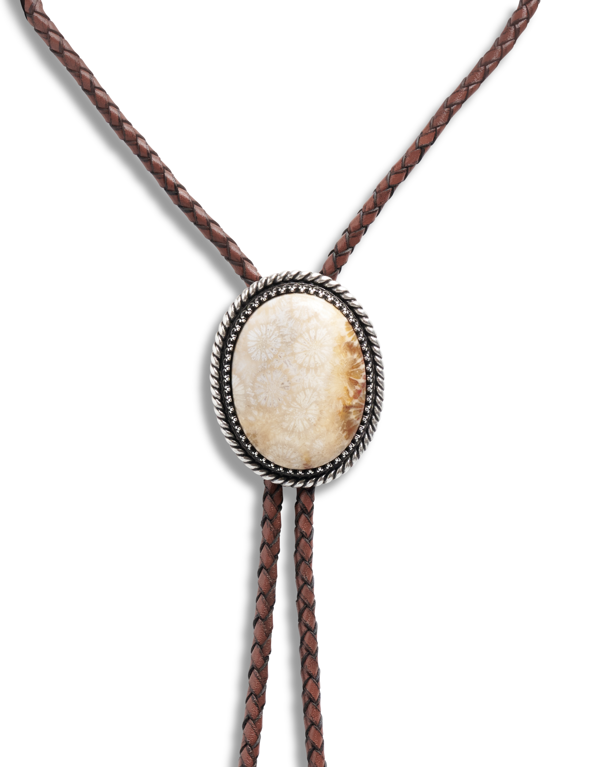 Iron Lamb Fossilized Coral Bolo - Cream Black Coral