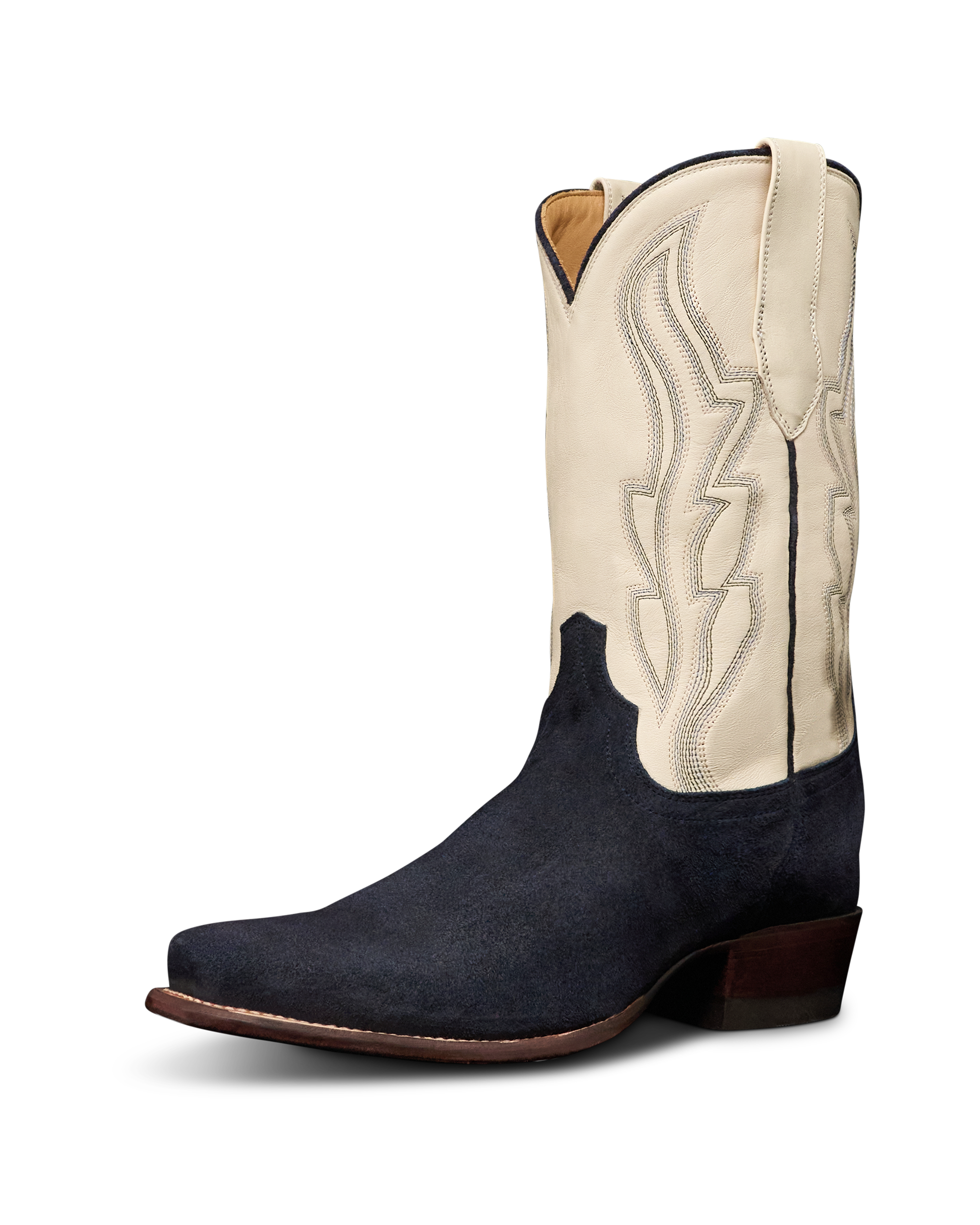 The Warren - Navy White Suede