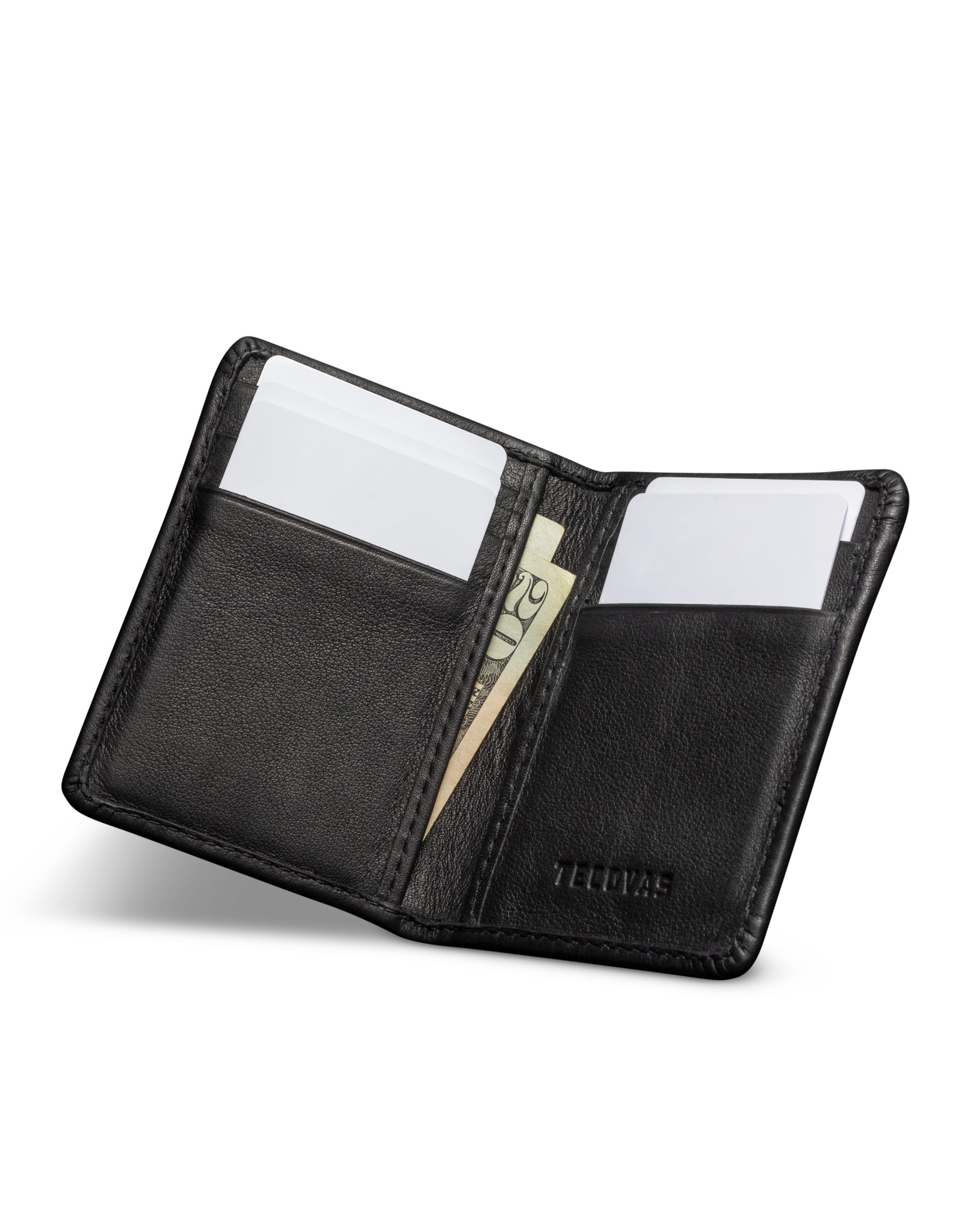 Cowhide Bifold Card Case - Midnight Cowhide