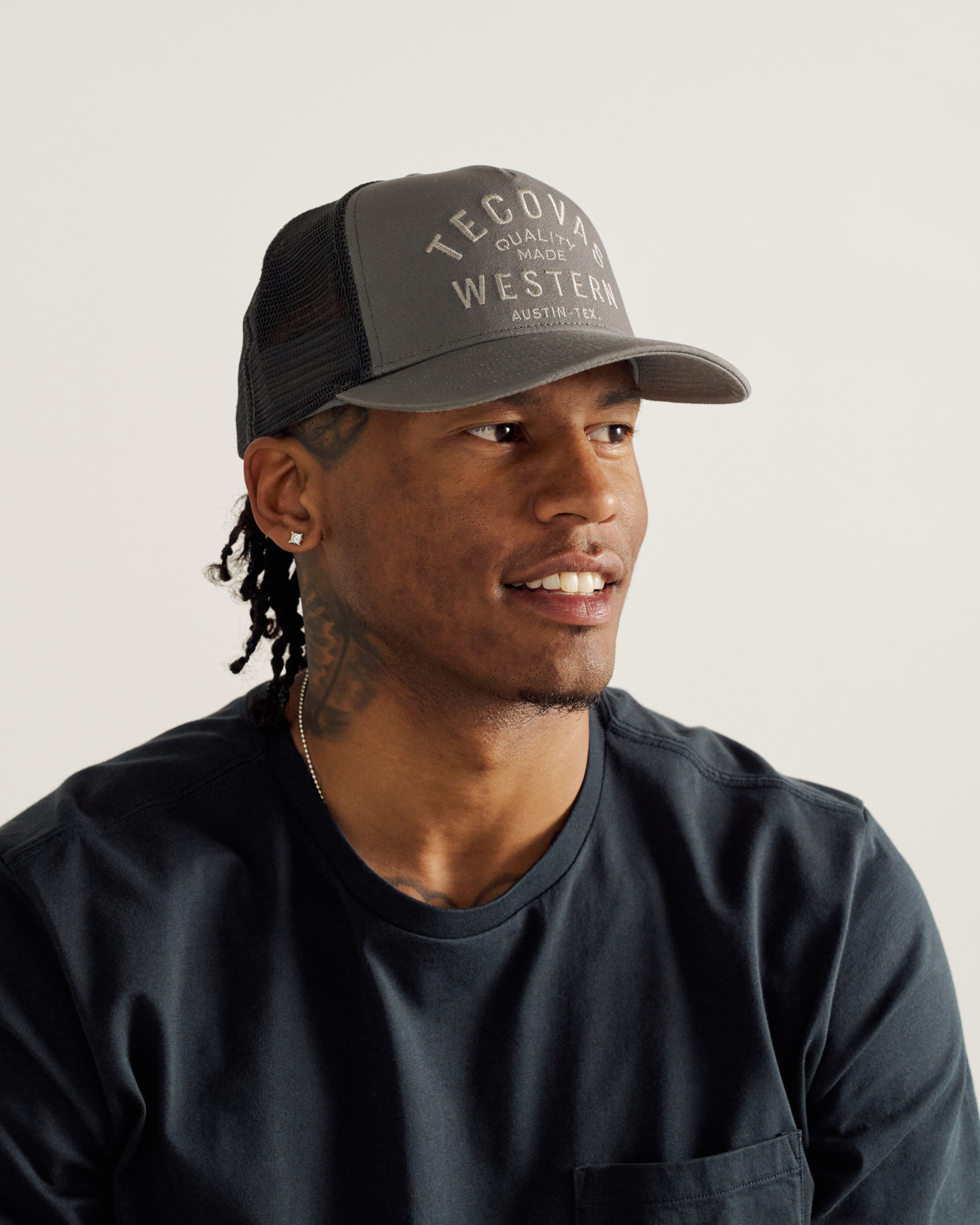 Quality Made Trucker Hat - Gray Cotton Polyester