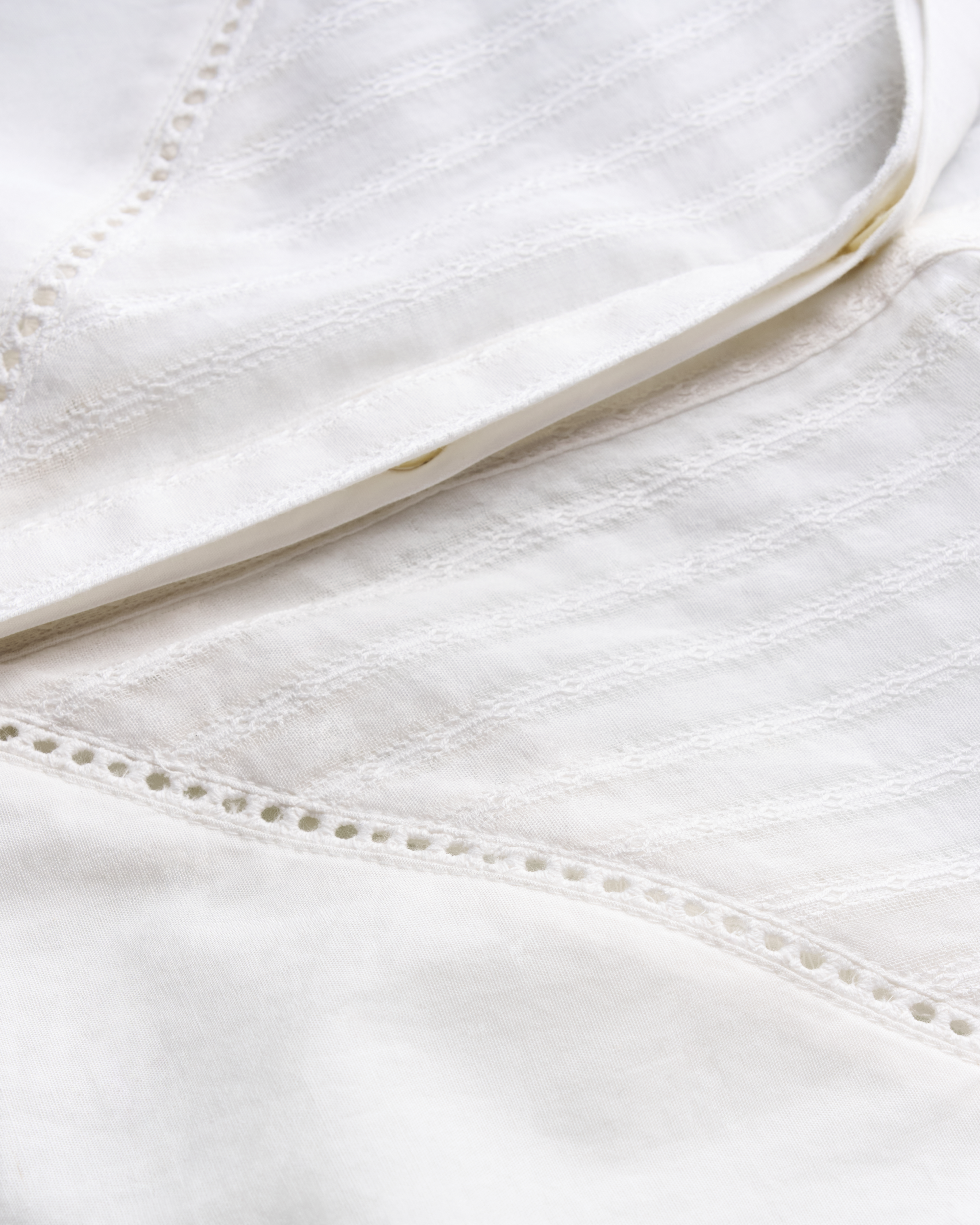 Women's Lace Peasant Top - White Cotton