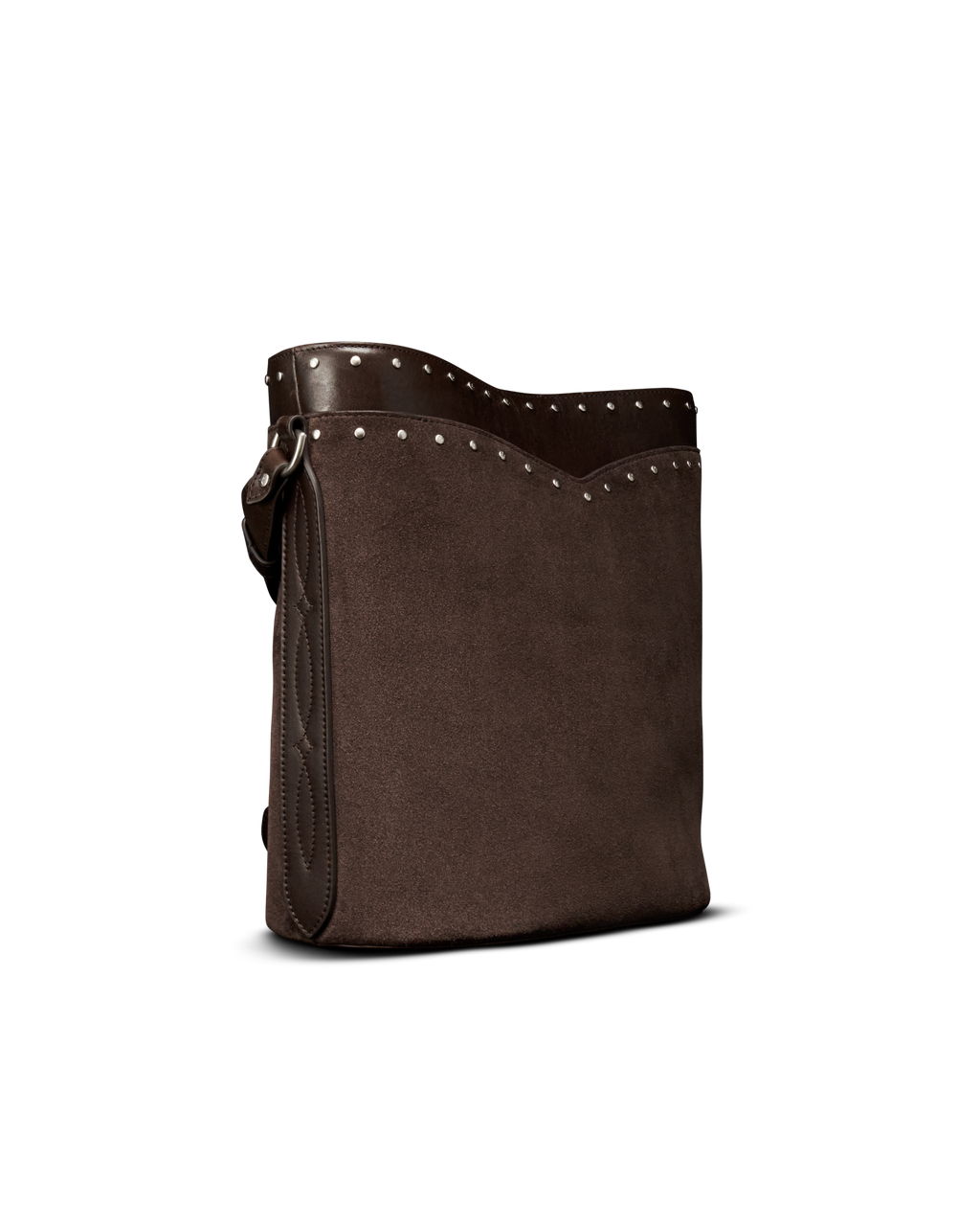 Suede Bucket Bag - Chocolate Suede Cowhide