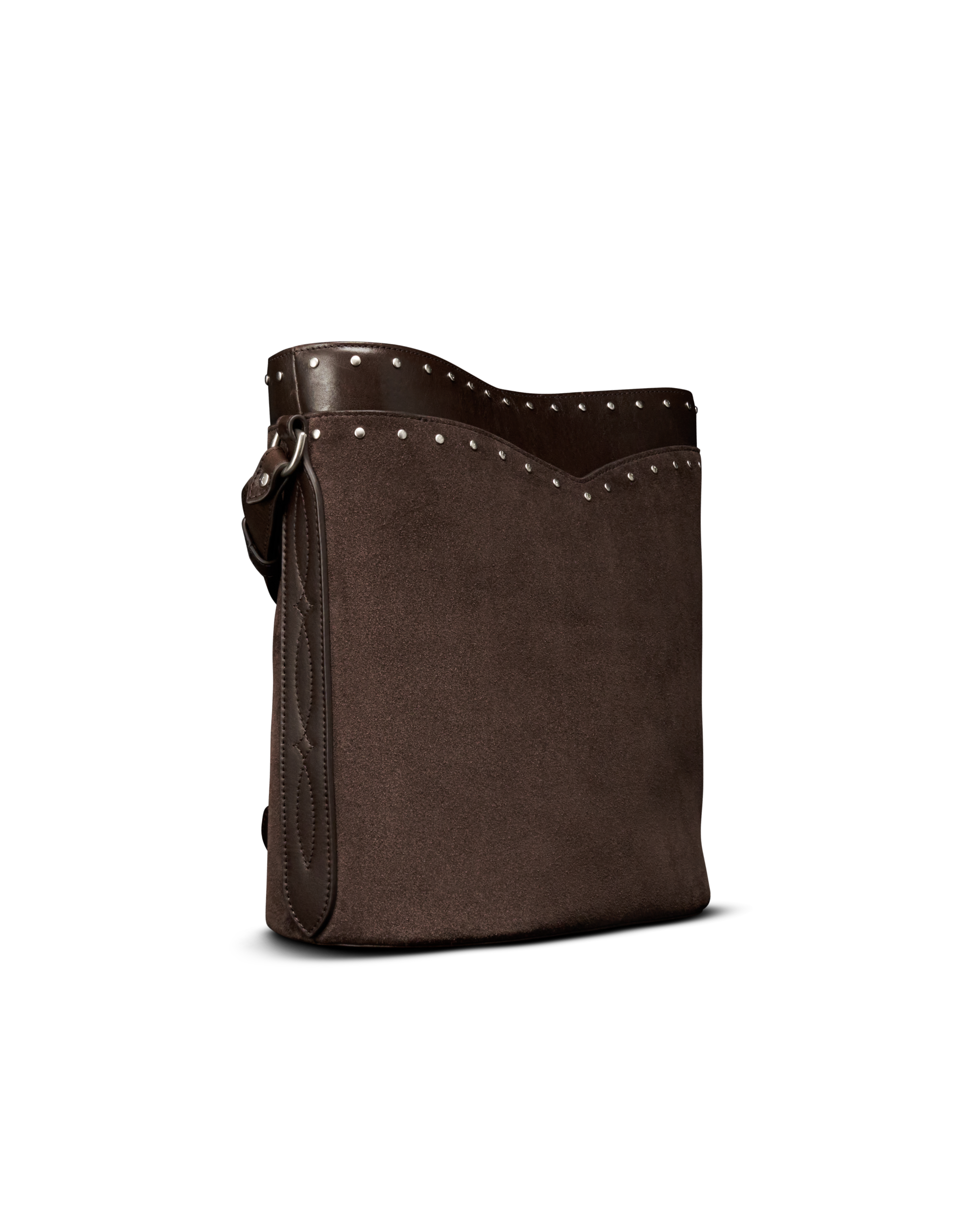 Suede Bucket Bag - Chocolate Suede Cowhide