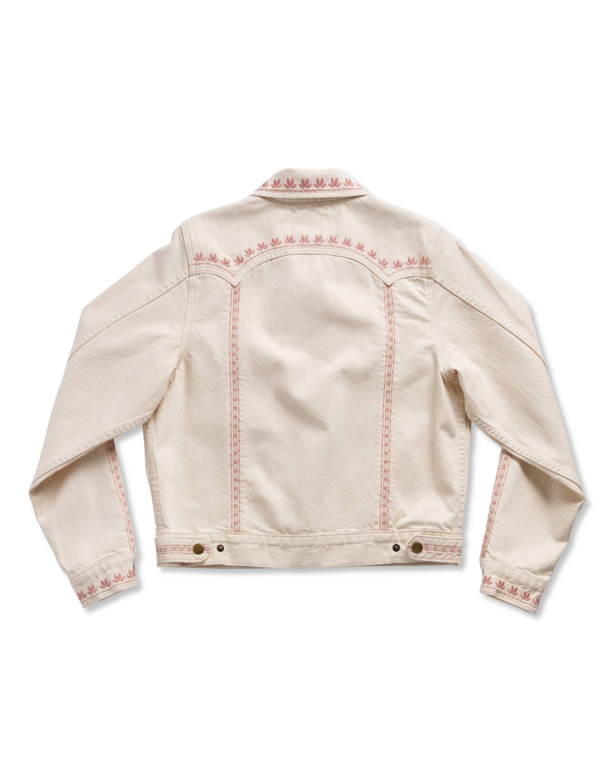 Women's Embroidered Mechanic's Jacket - Natural Denim