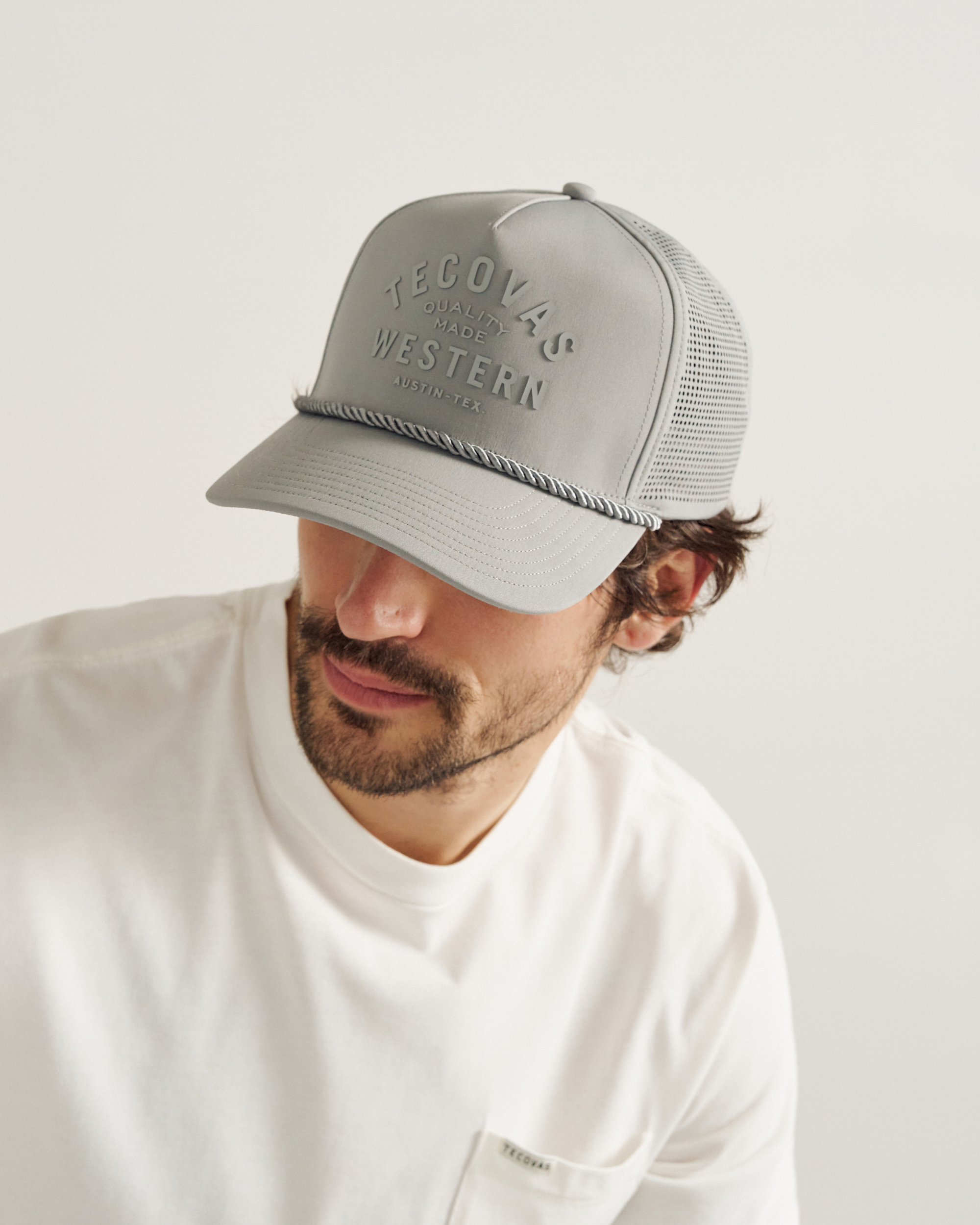 Quality Made Performance Trucker Hat - Gray Polyester