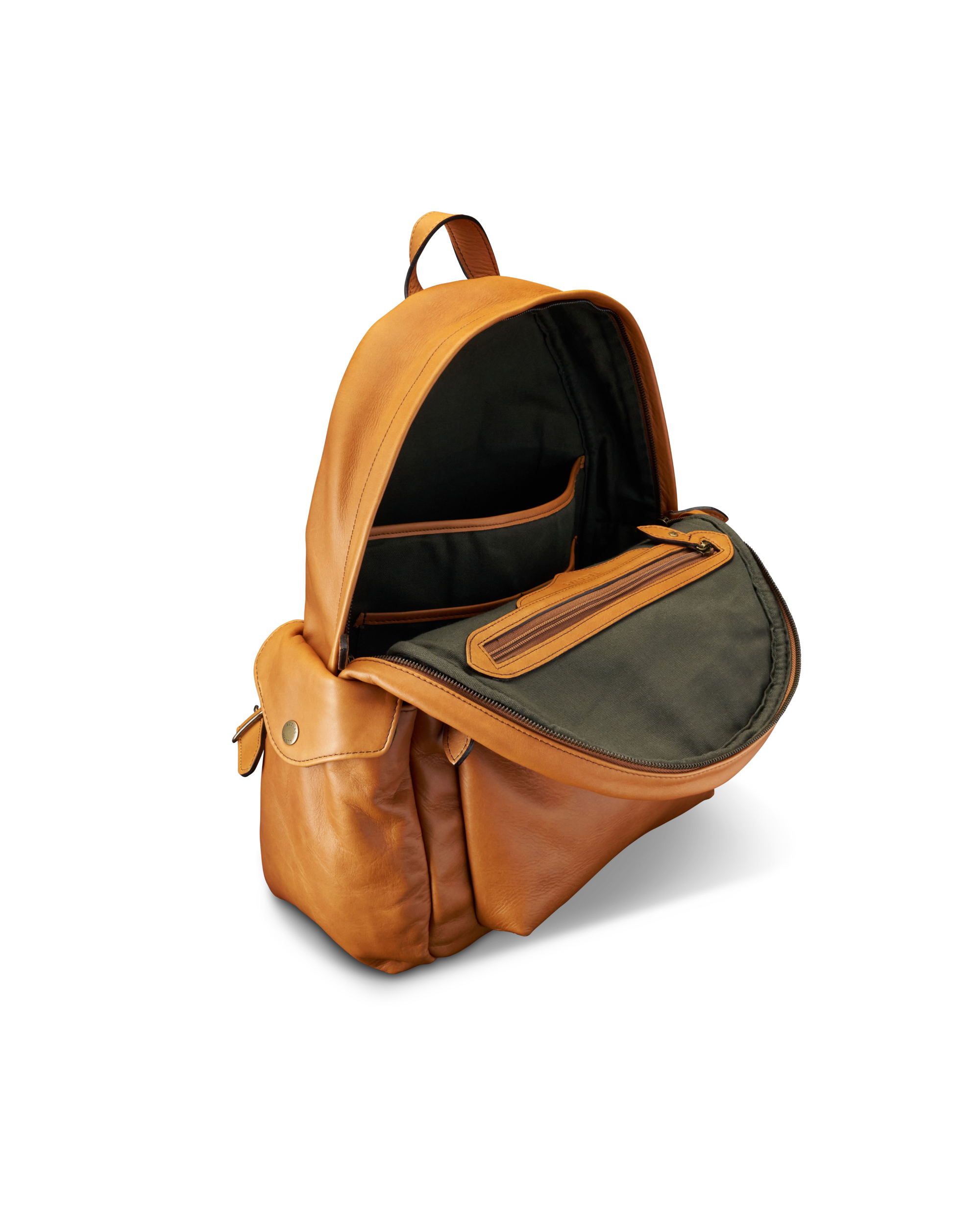 Men's Leather Backpack - Caramel Cowhide