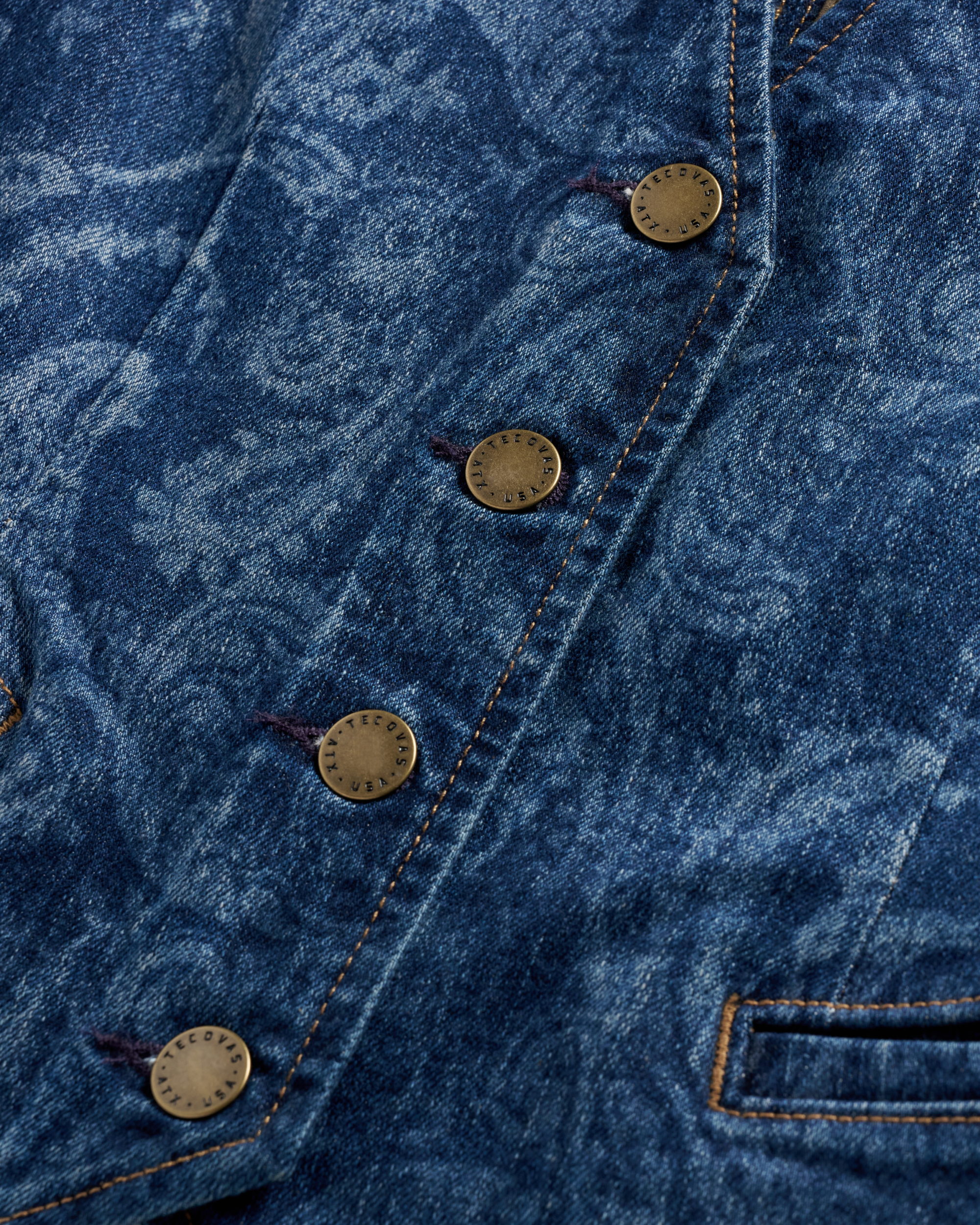 Women's Denim Vest - Blue Paisley Denim